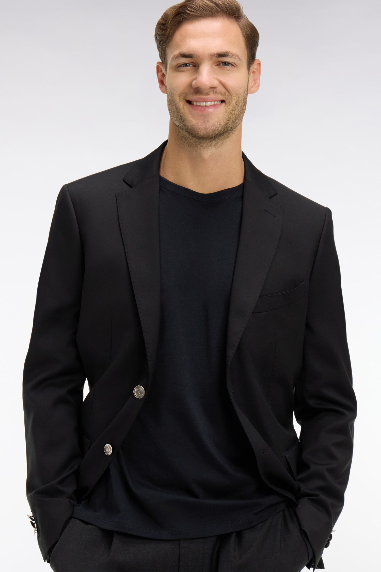 Blazer noir slim fit 100 % laine