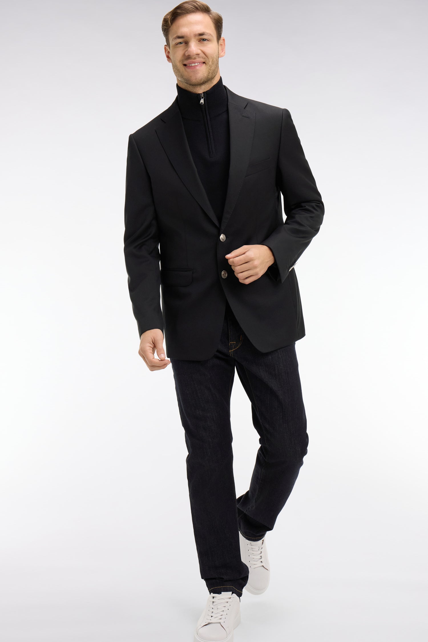 Blazer noir 100 % laine