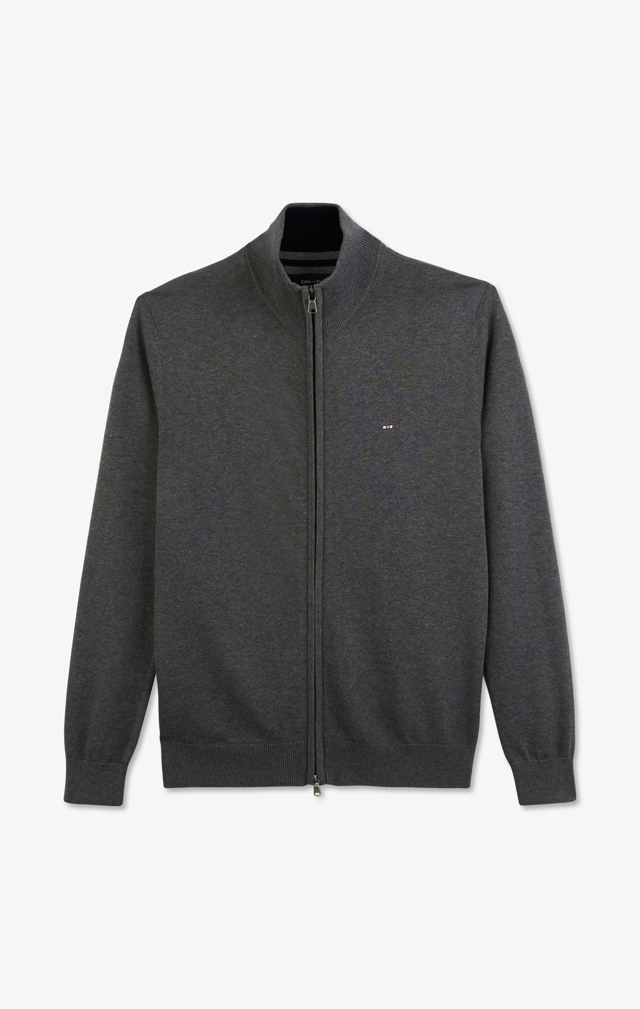 Cardigan gris zippe en coton Eden Park