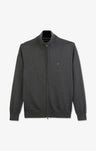 Grey cotton cardigan with zipper