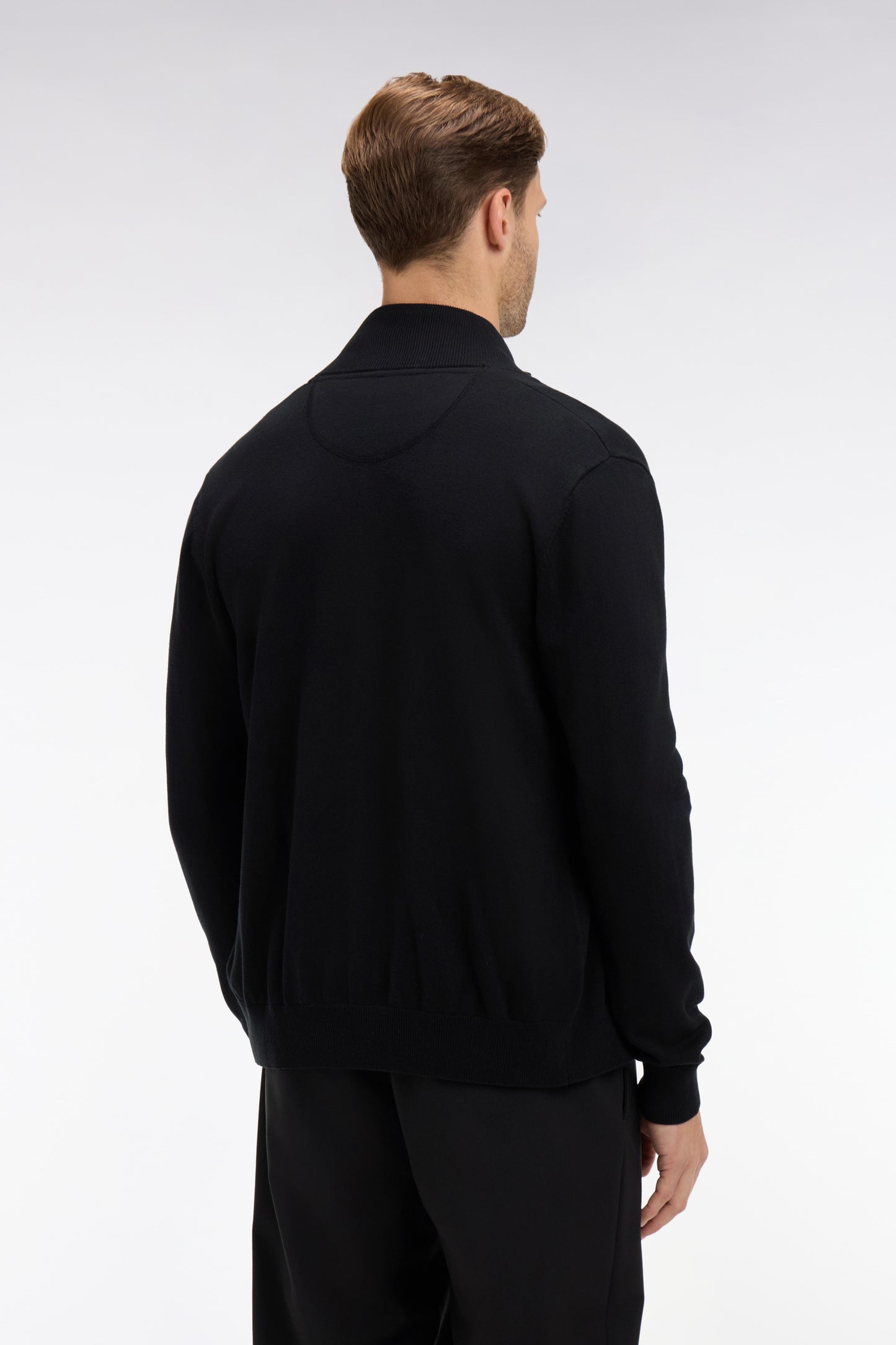 Cardigan noir zippé en coton