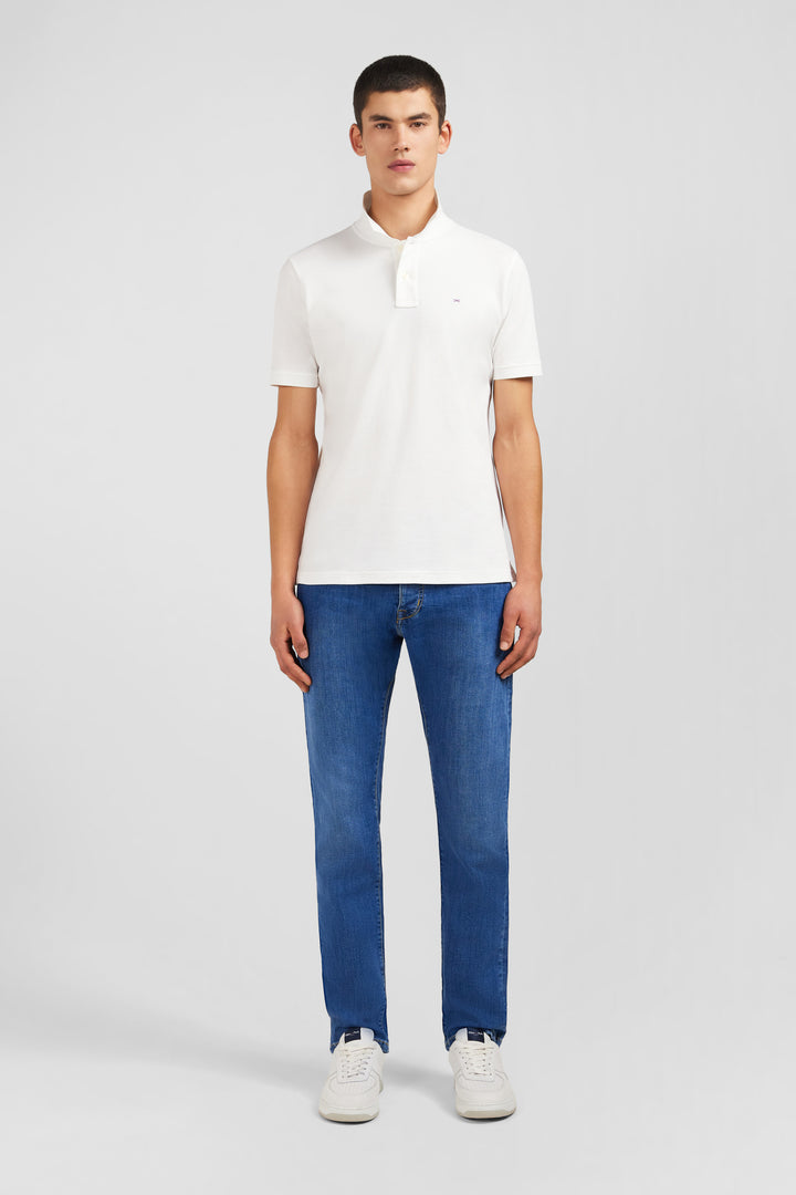 Polo blanc en coton pima stretch