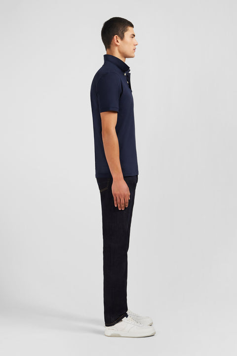 Polo bleu marine en coton pima stretch - Image 3