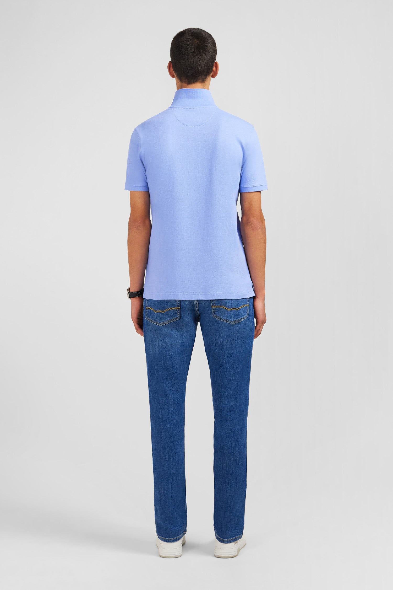 Poloshirt blau aus Baumwolle pima stretch