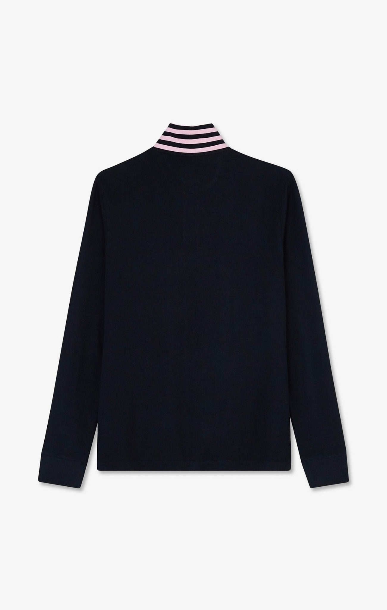 Navy cotton polo with contrasting neck