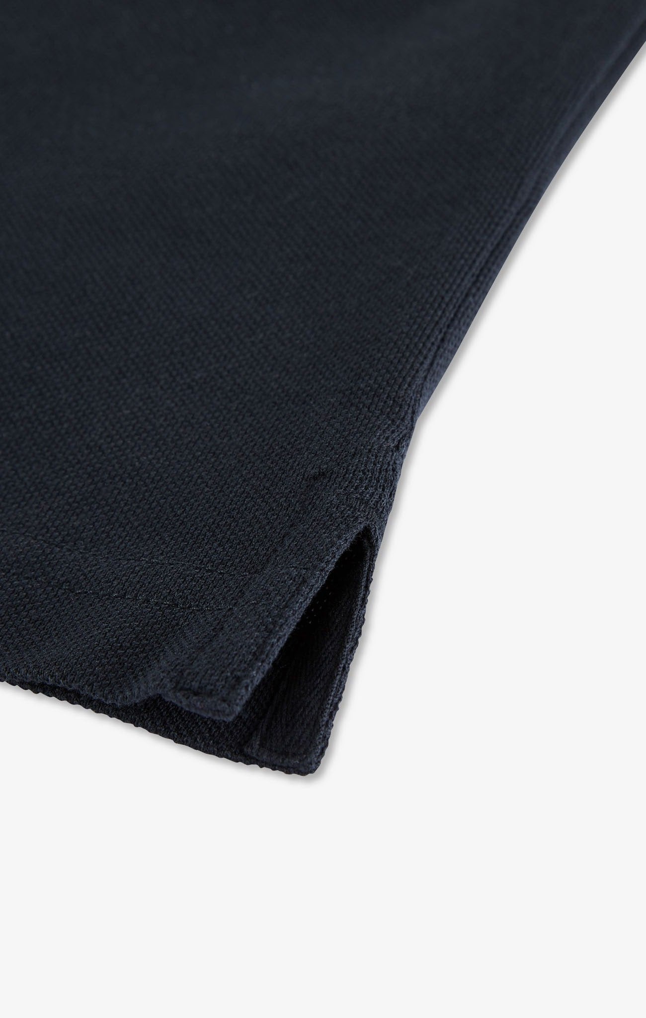 Polo manches longues noir en coton avec col contrasté