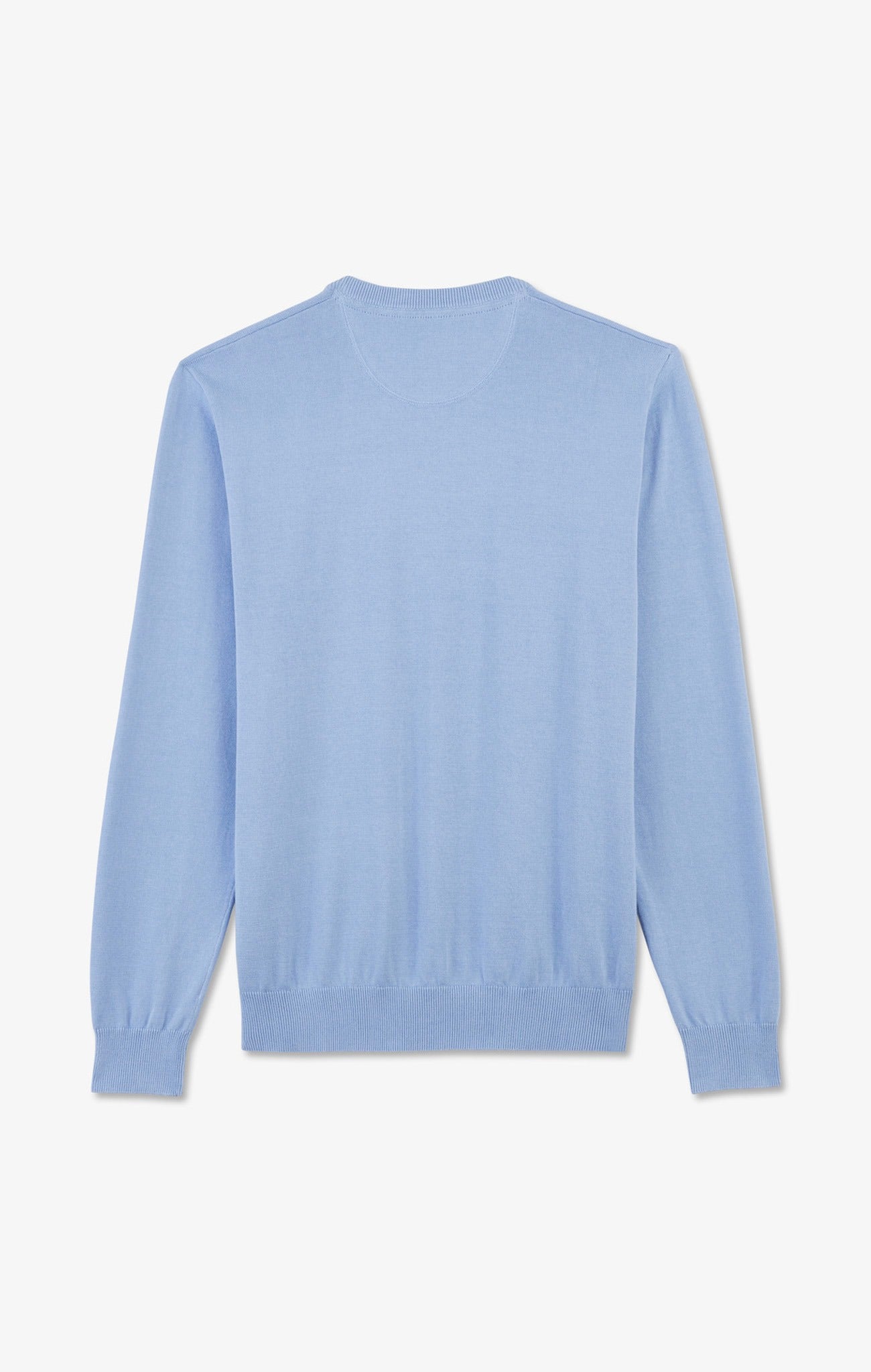 Pull bleu à col rond en coton