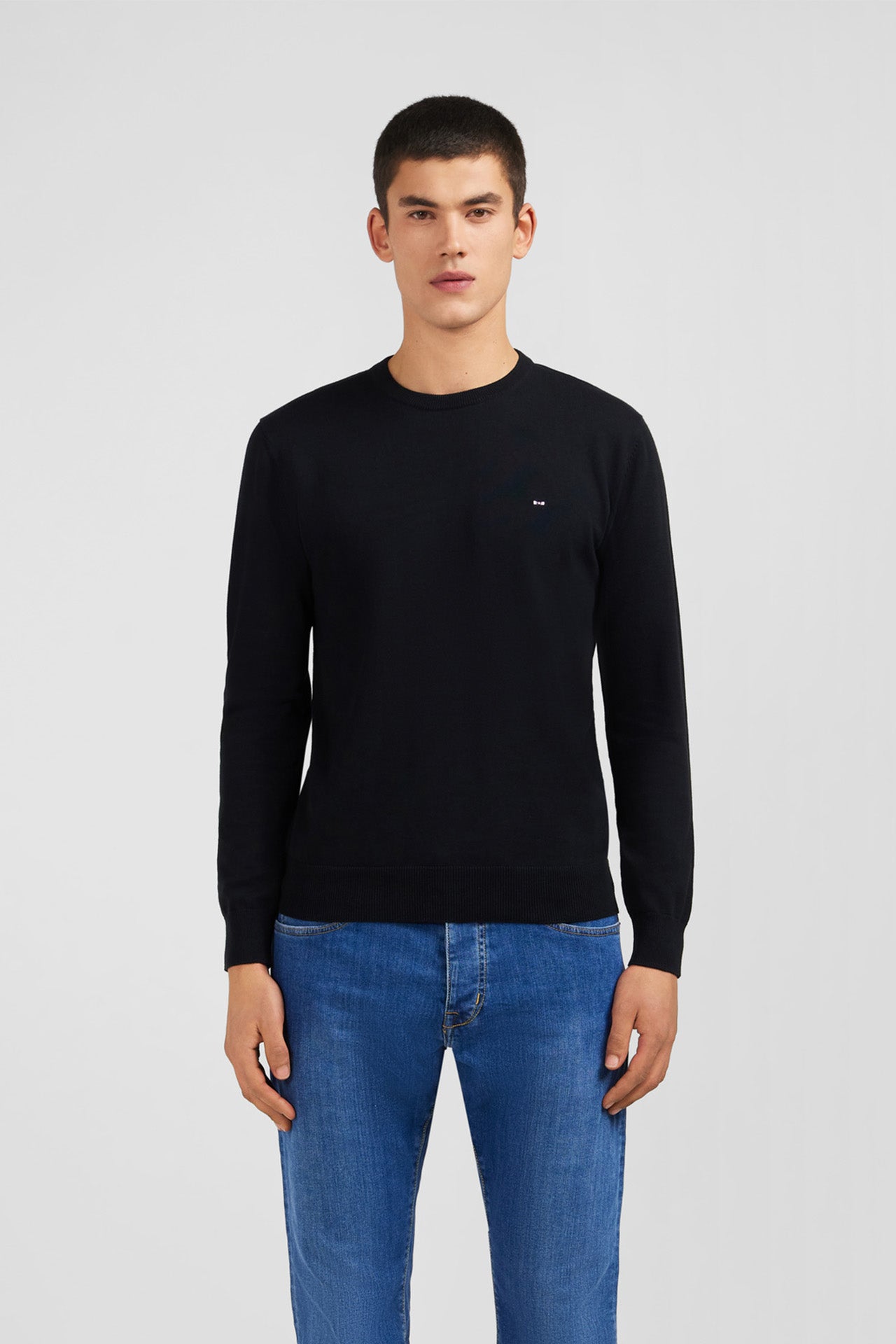 Crew black cotton jumper