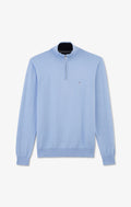 Pull bleu à col camionneur en coton