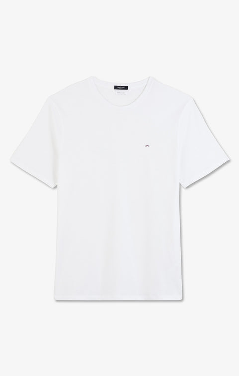T-shirt blanc col rond à manches courtes - Image 2