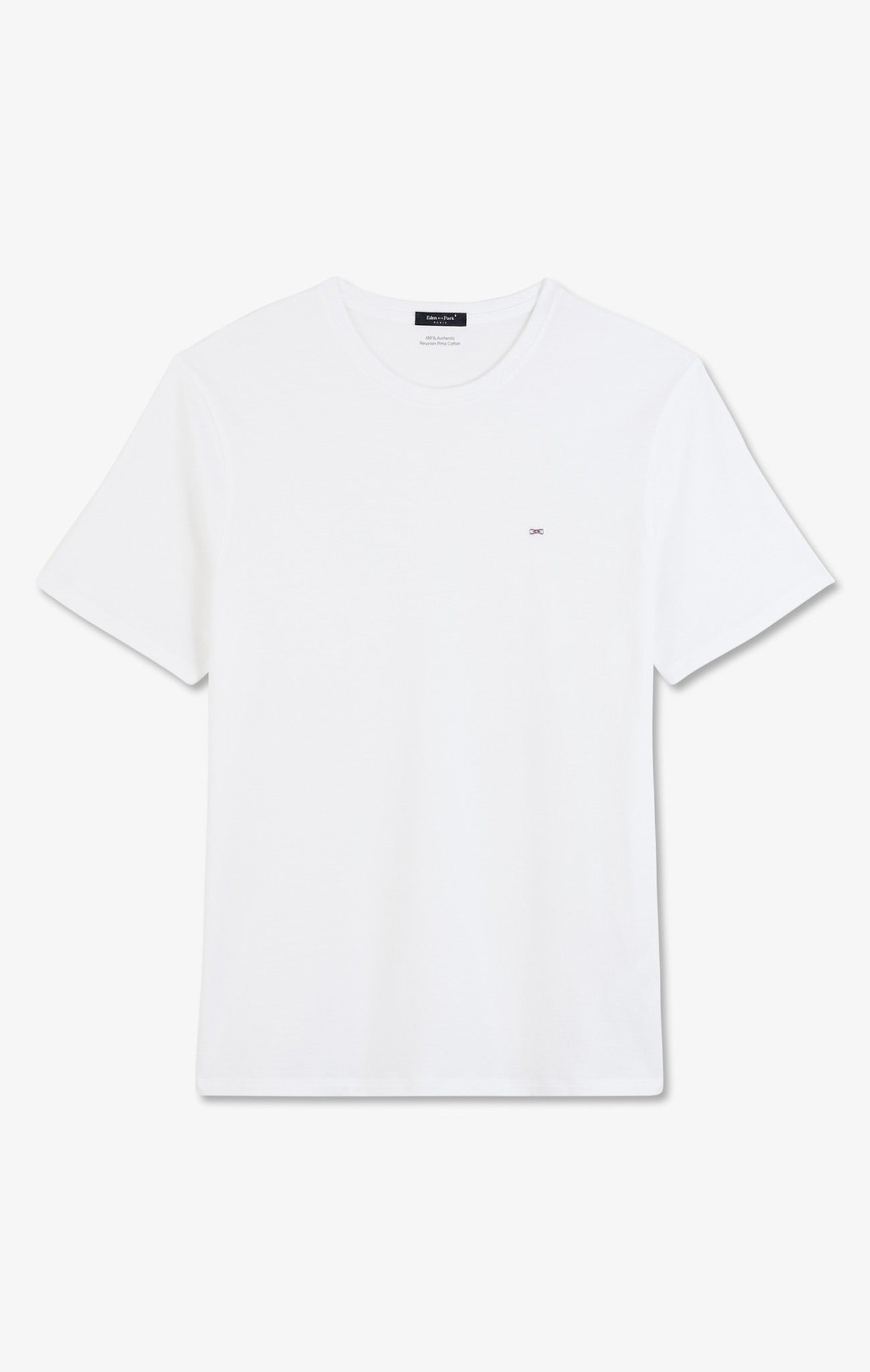 T-shirt blanc col rond à manches courtes