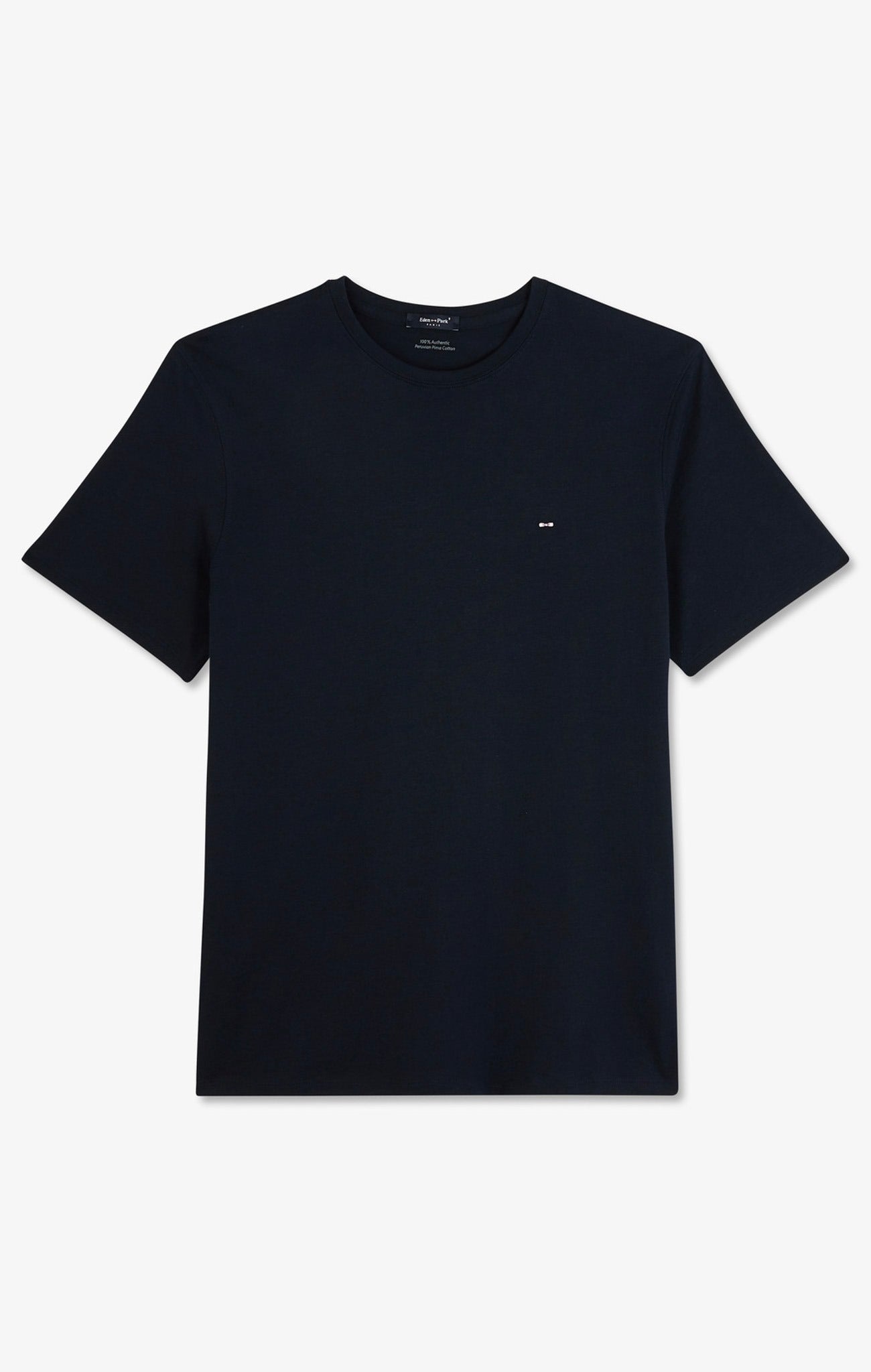 T-shirt bleu marine col rond à manches courtes