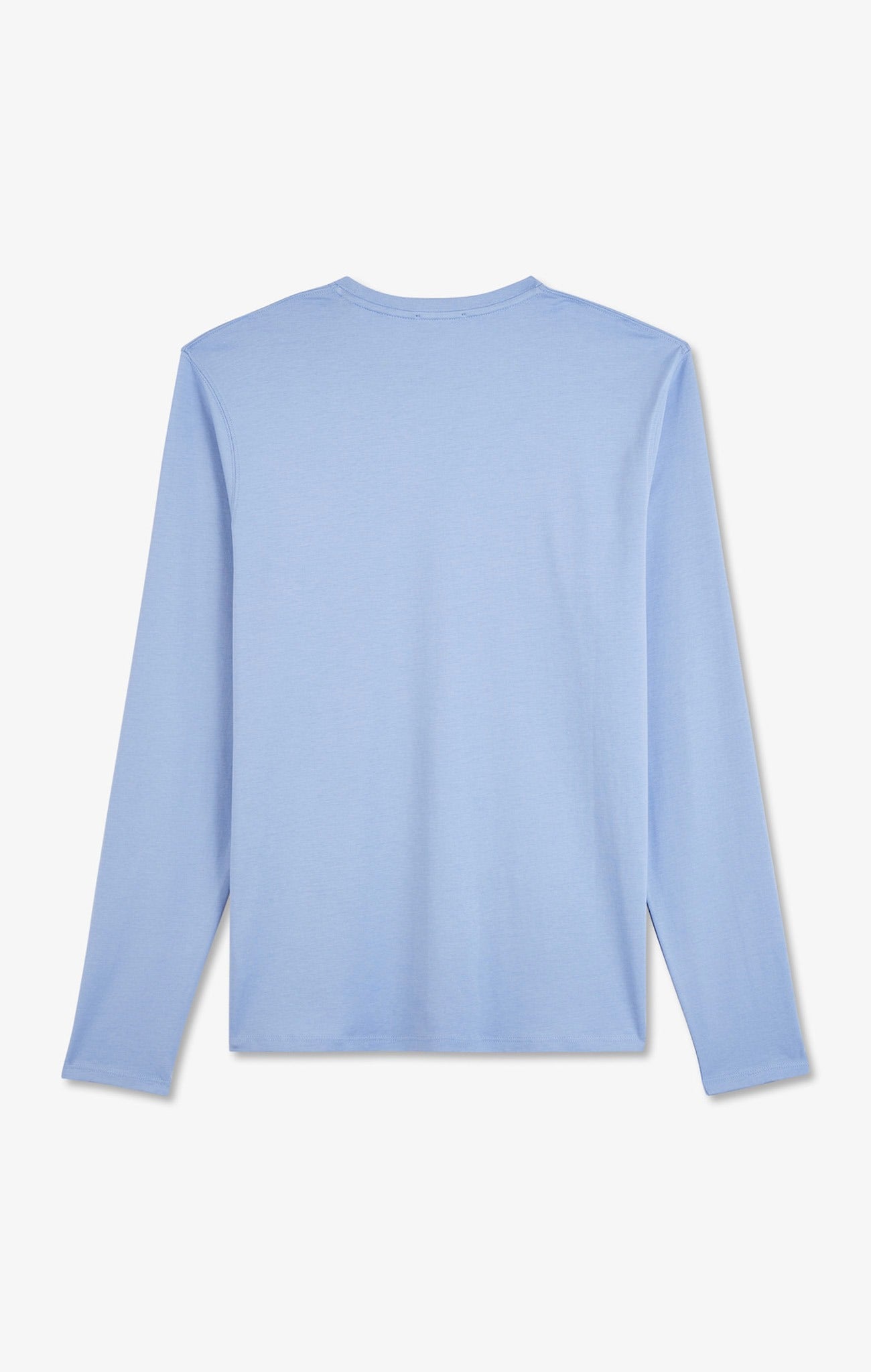 T-shirt bleu col rond à manches longues