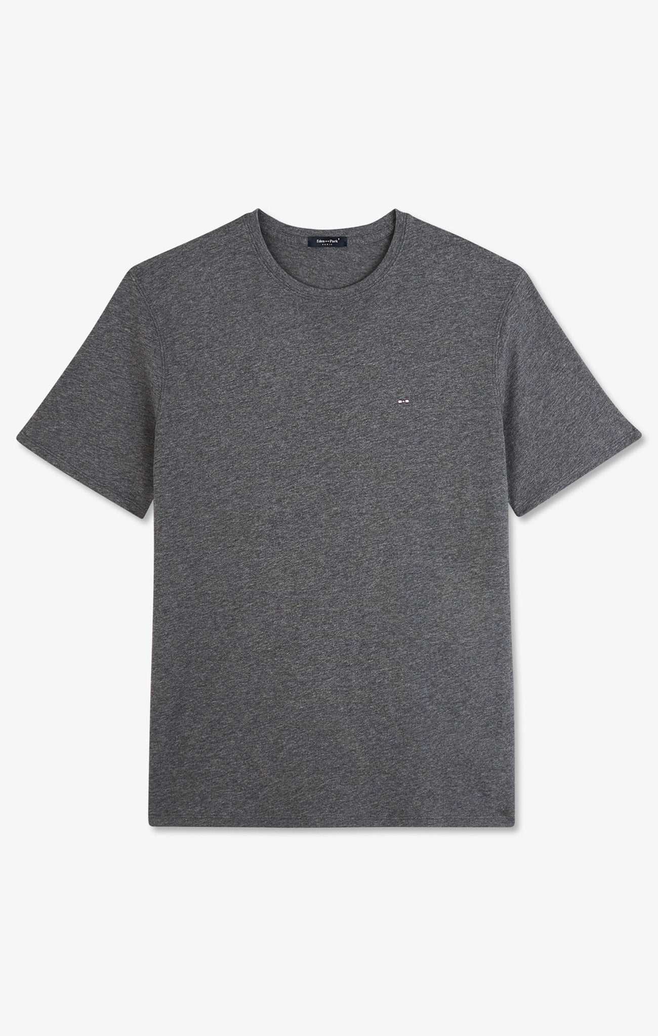 T-shirt gris col rond à manches courtes