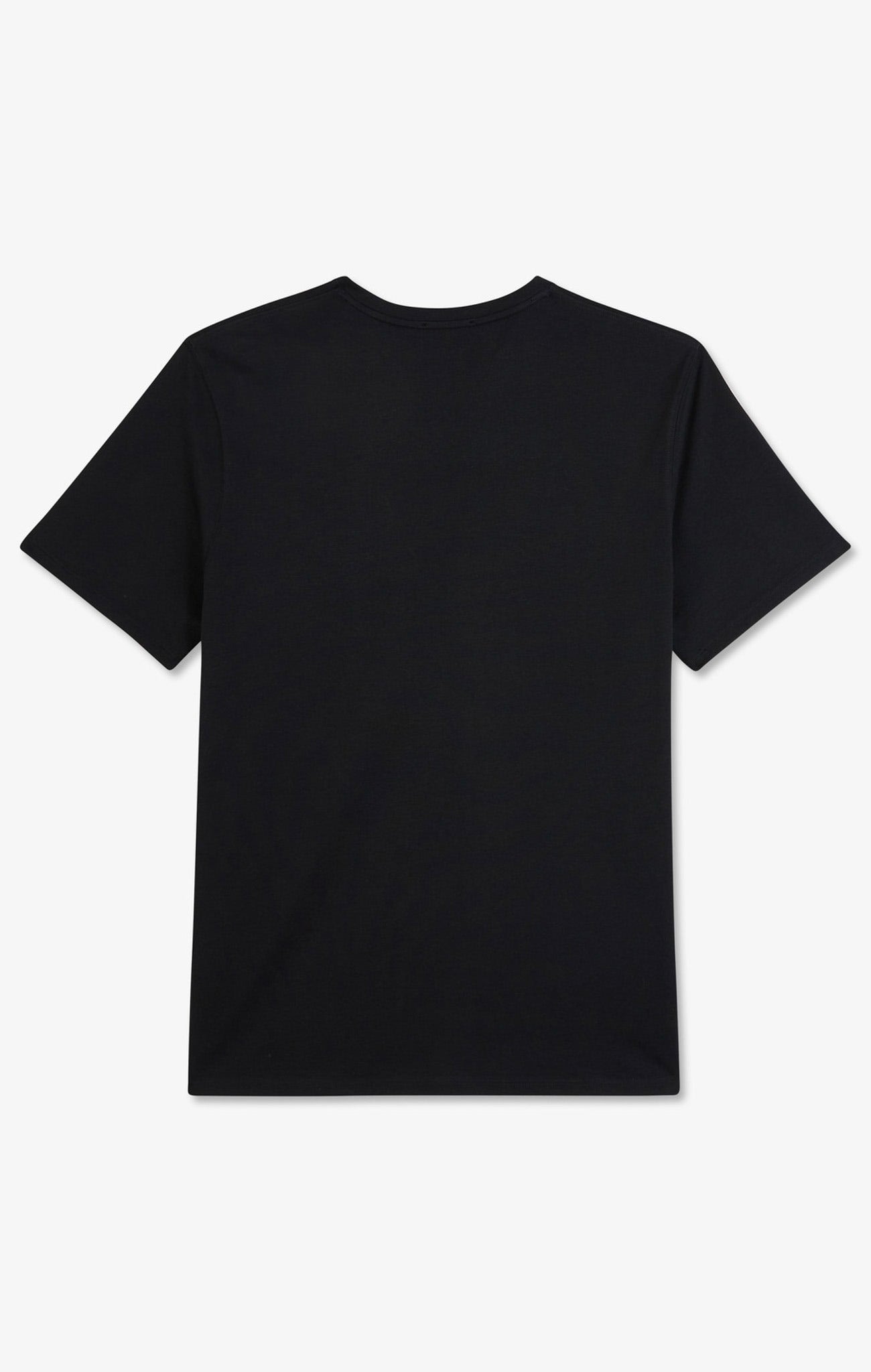 T-shirt noir col rond à manches courtes