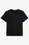 T-shirt noir col rond à manches courtes