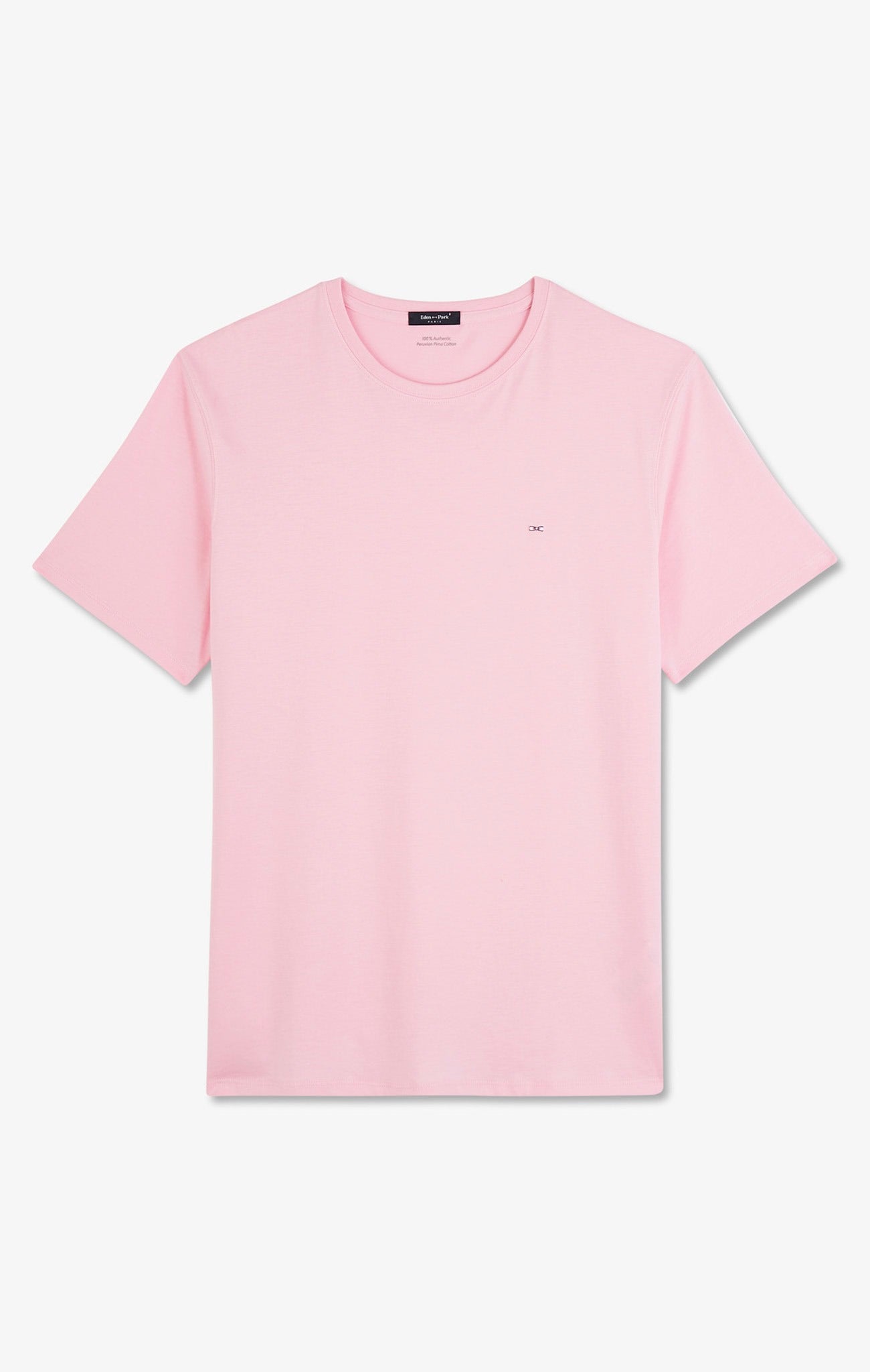 T-shirt rose col rond à manches courtes