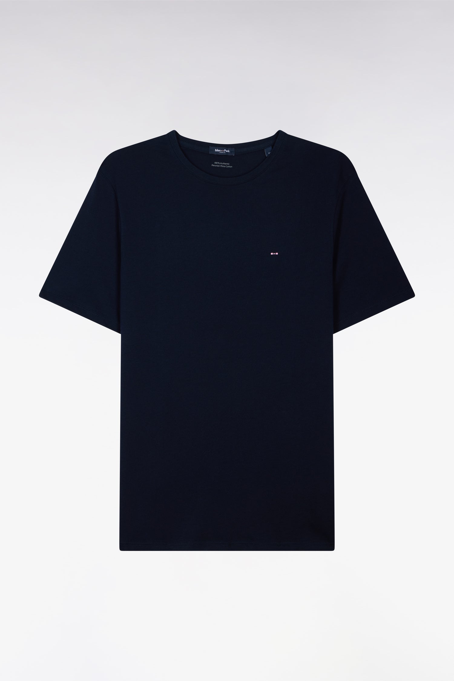 T-shirt bleu marine col rond à manches courtes