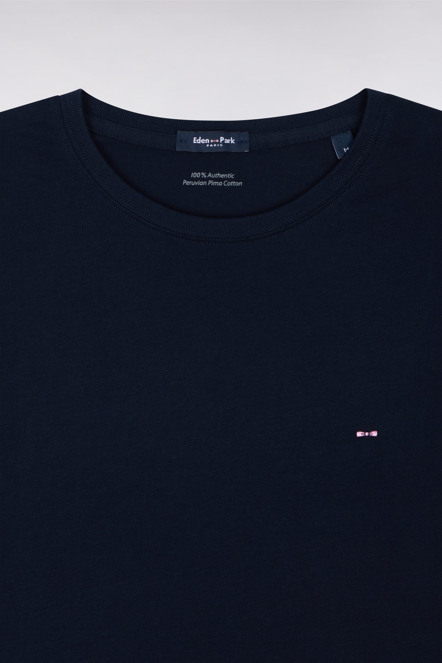 T-shirt bleu marine col rond à manches courtes