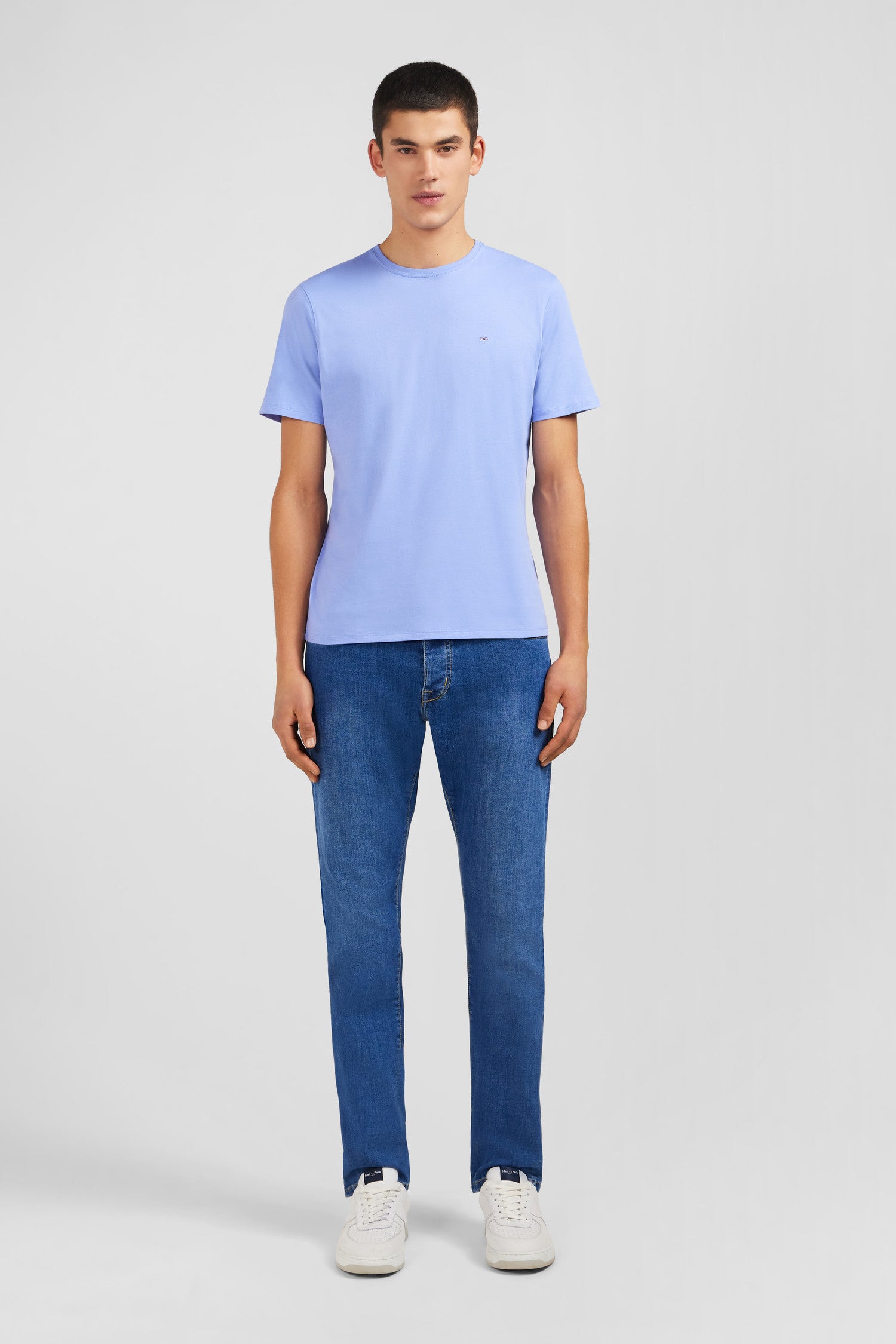 T-Shirt Blau Rundhalsausschnitt mit kurze Ärmel