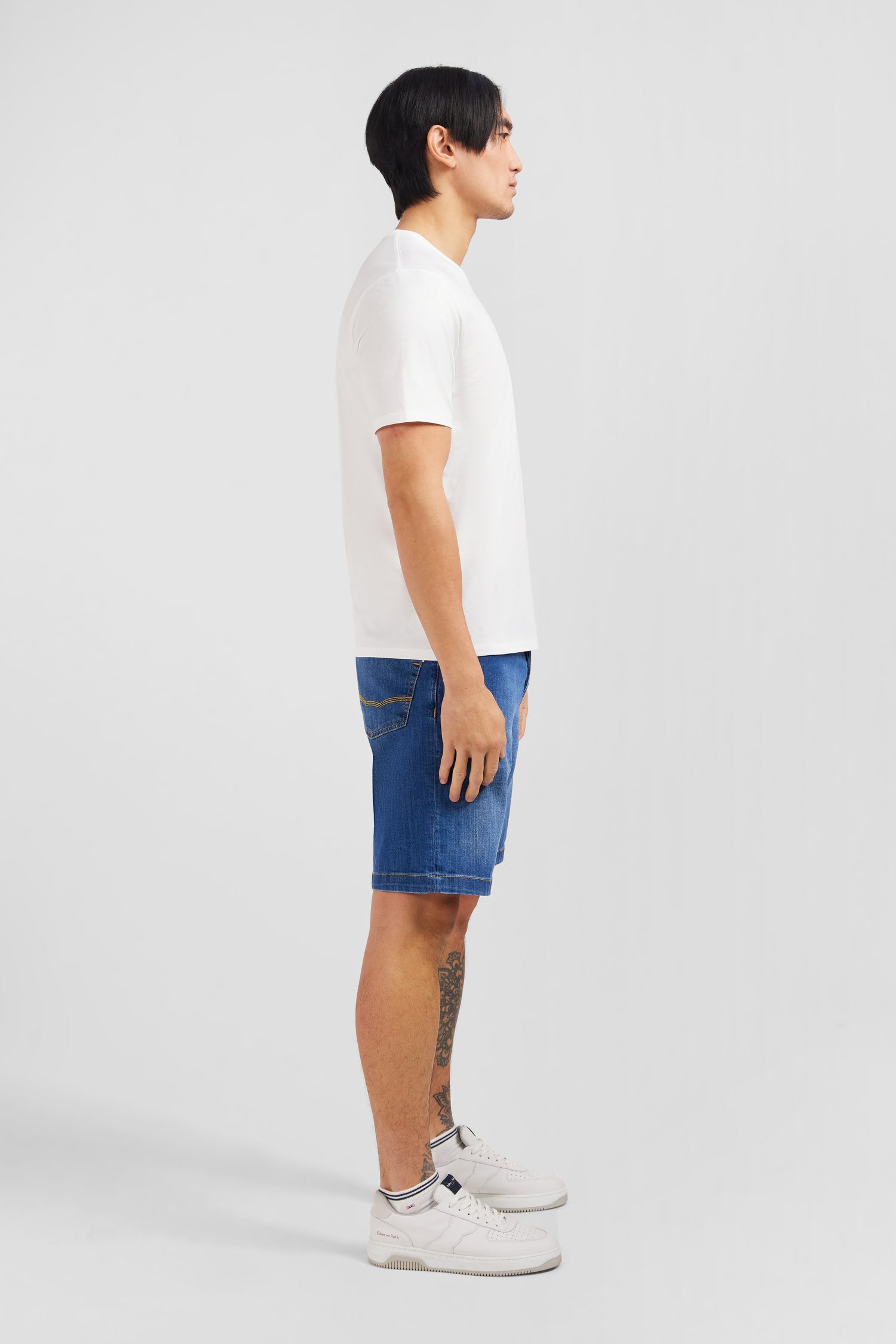 T-shirt Homme Gothique En Coton/lin - Col En V, Poche Poitrine, Manches Courtes - Coupe Ajustée Décontractée