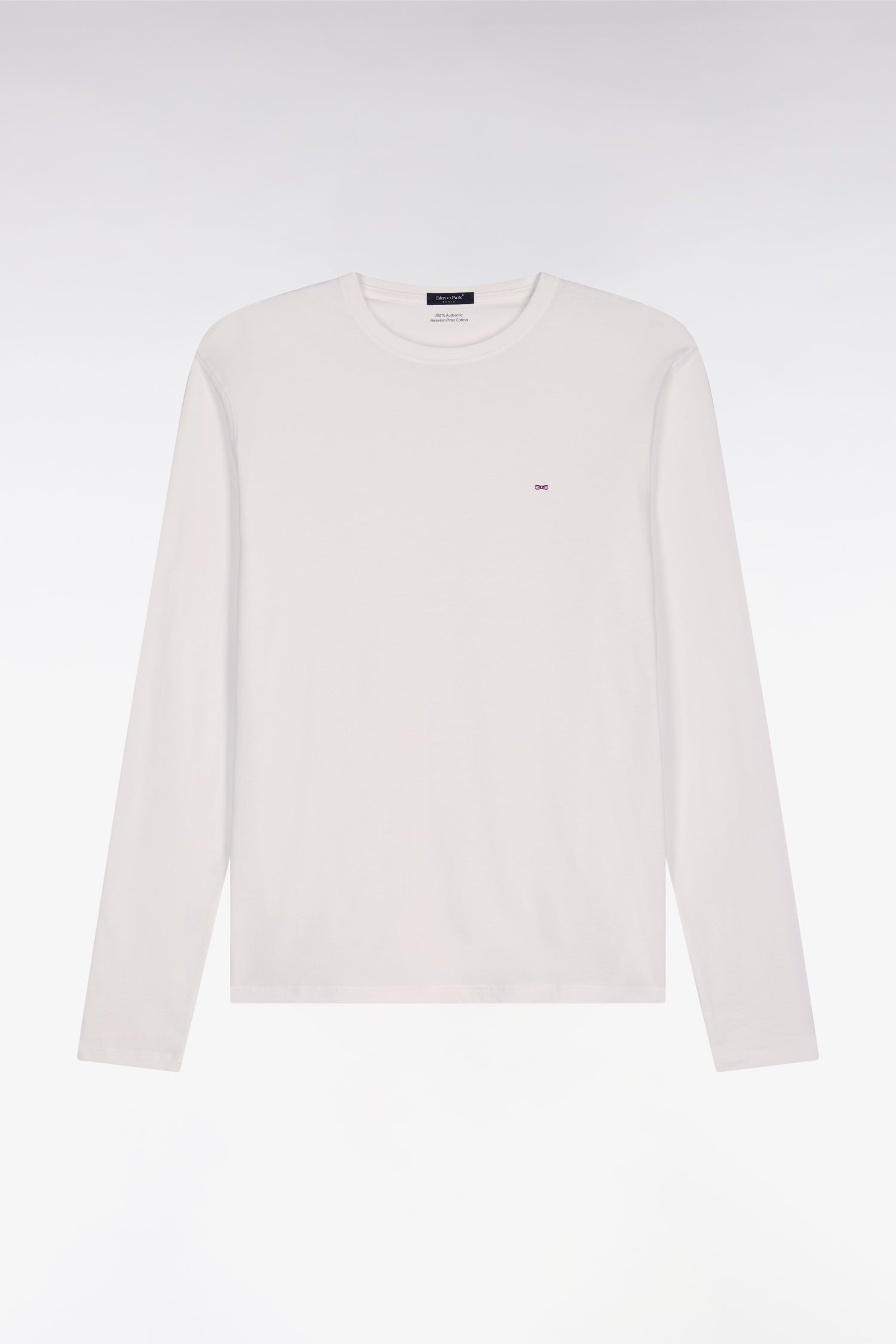 T-shirt blanc col rond à manches longues