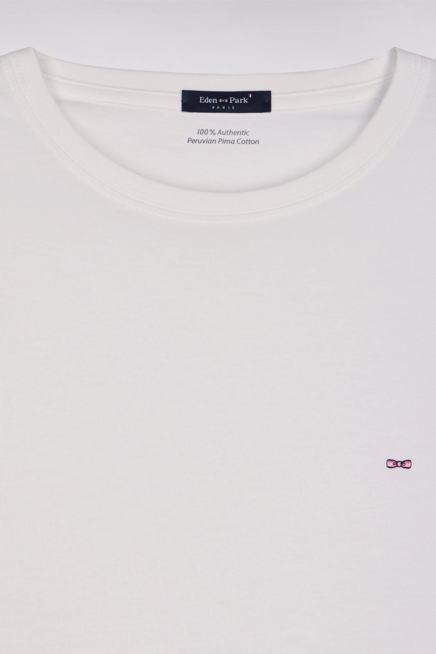 T-shirt blanc col rond à manches longues