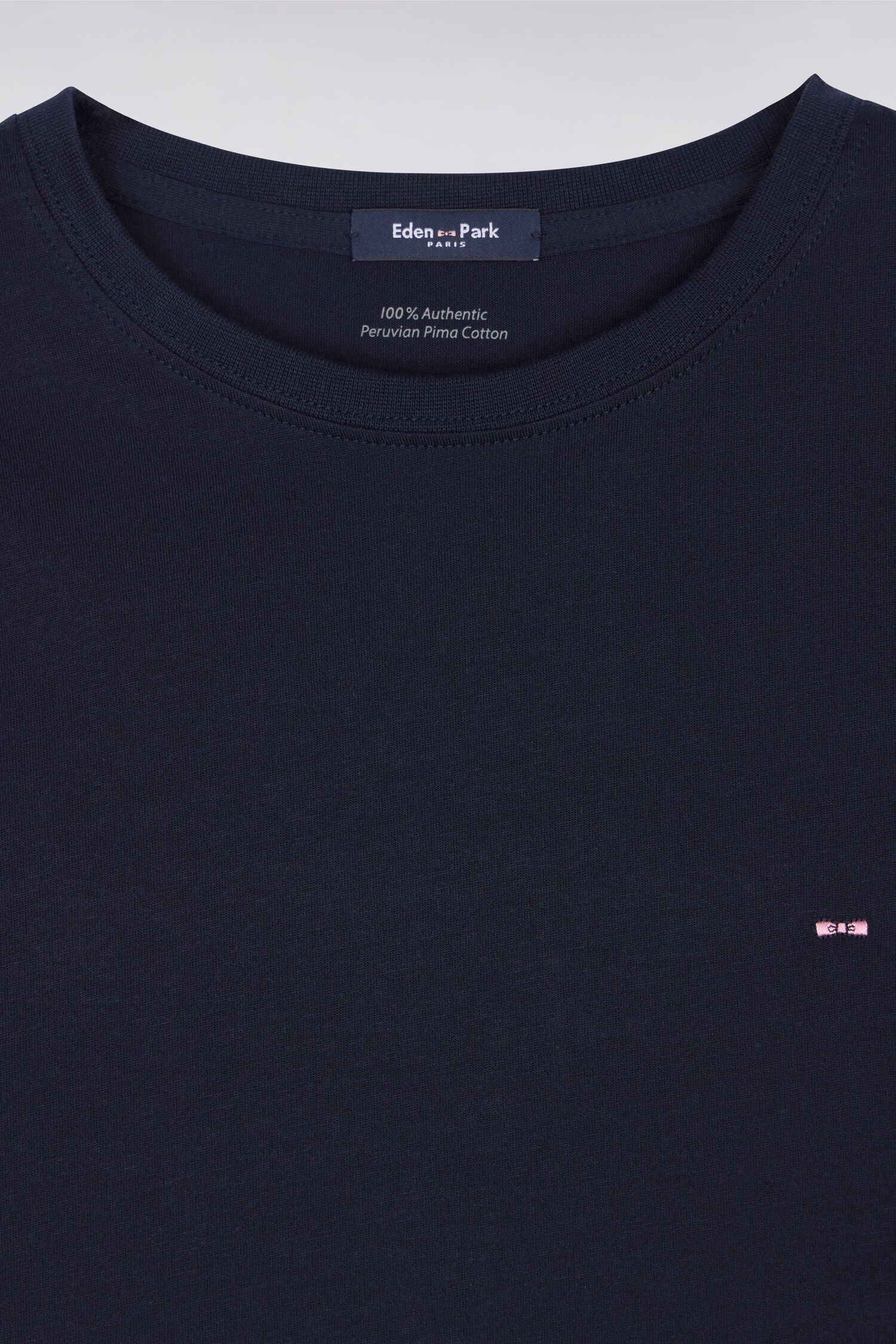 T-shirt bleu marine col rond à manches longues