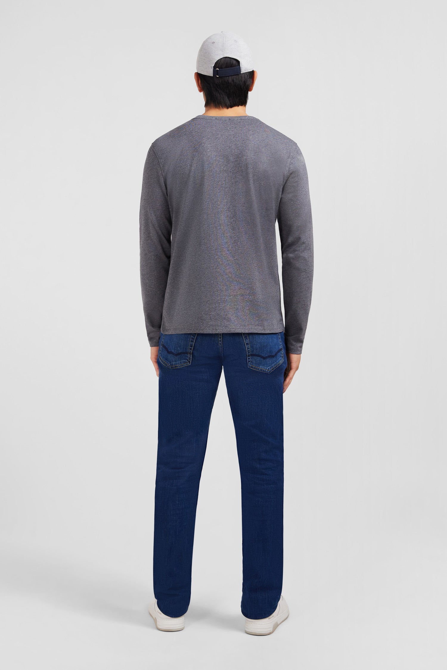 Long sleeved grey cotton t-shirt – Eden Park