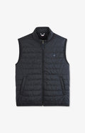 Navy blue sleeveless puffa jacket