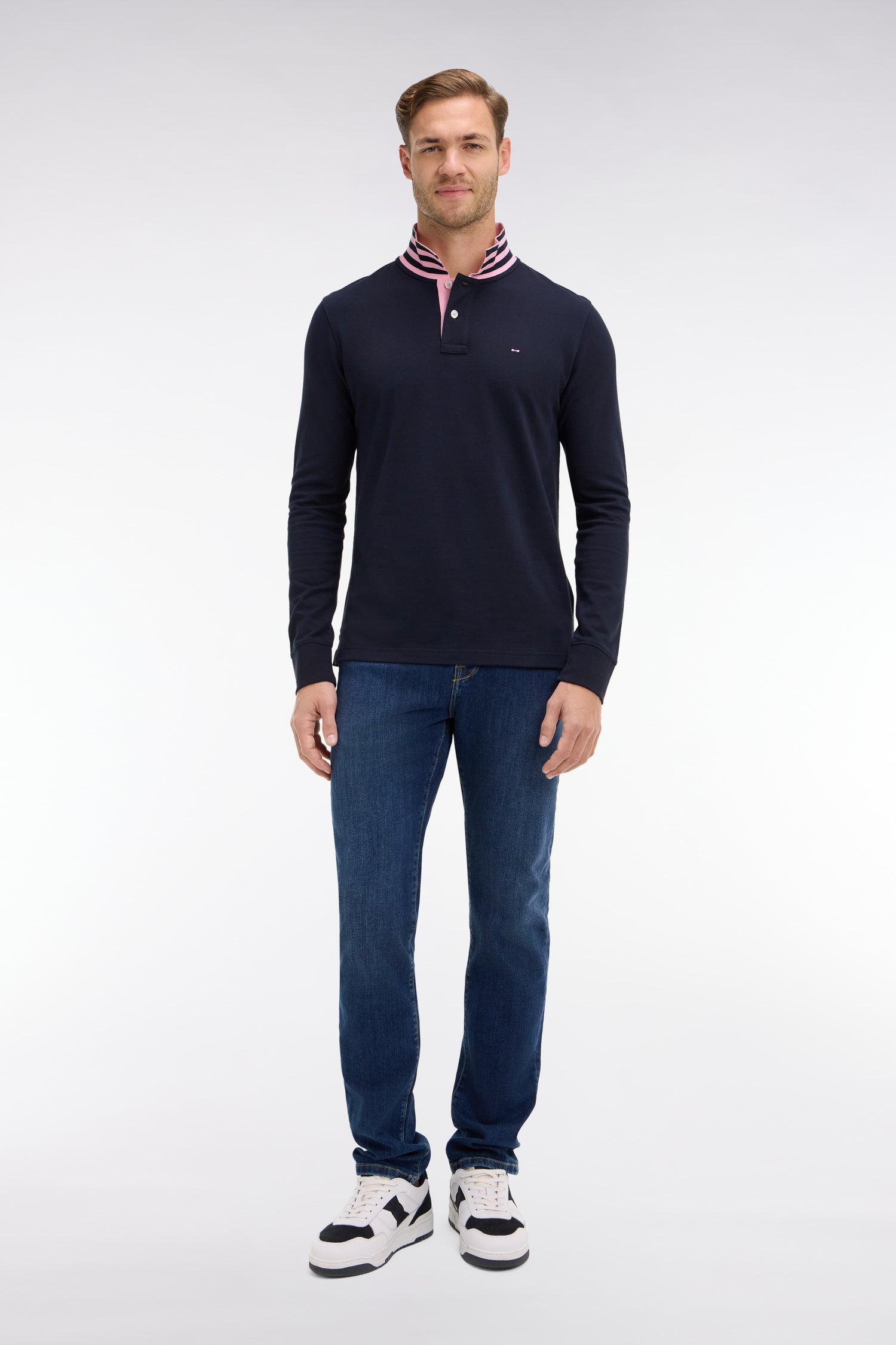 Jean slim bleu en coton extensible