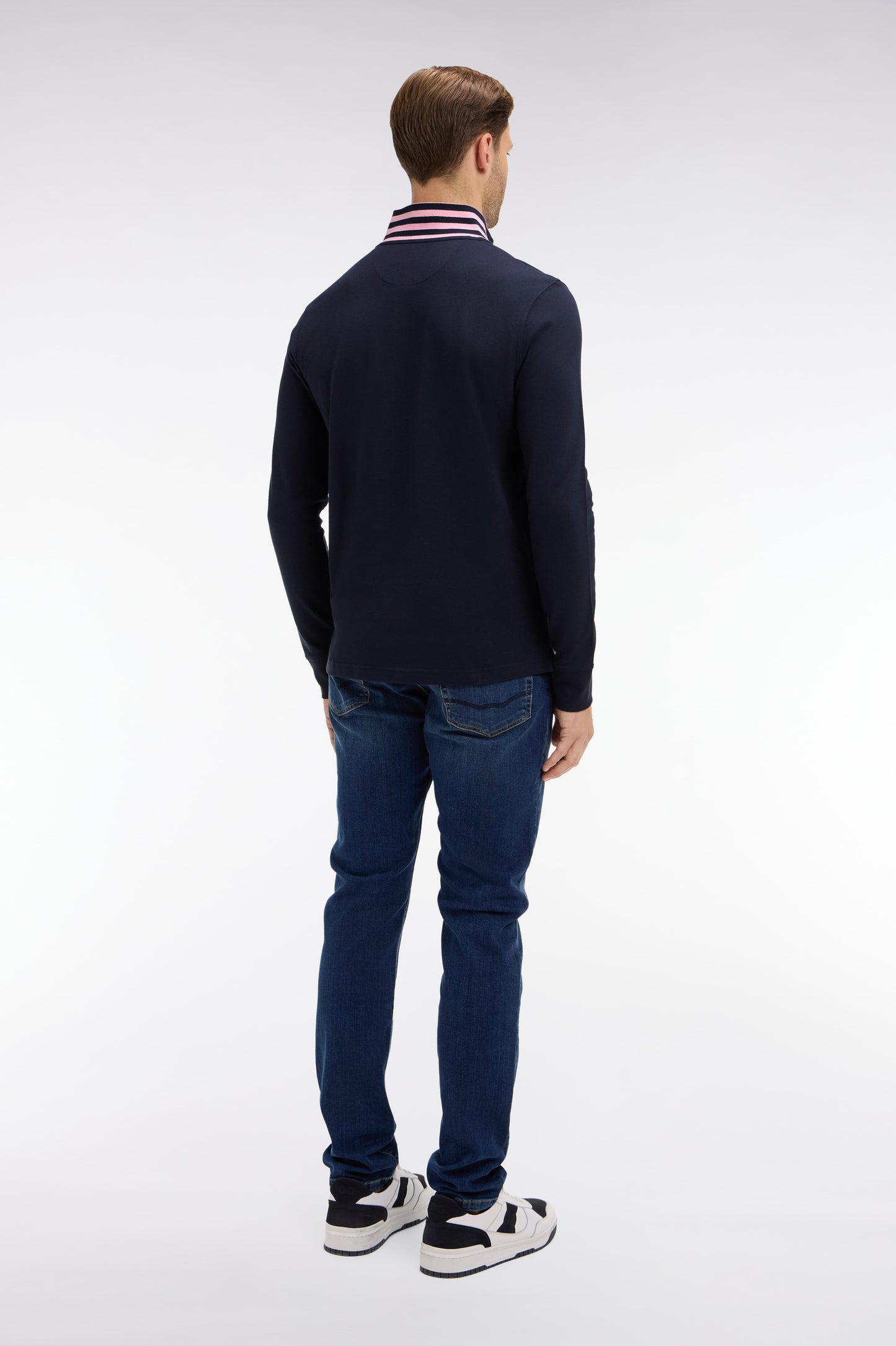 Straight jeans in blue stretch cotton