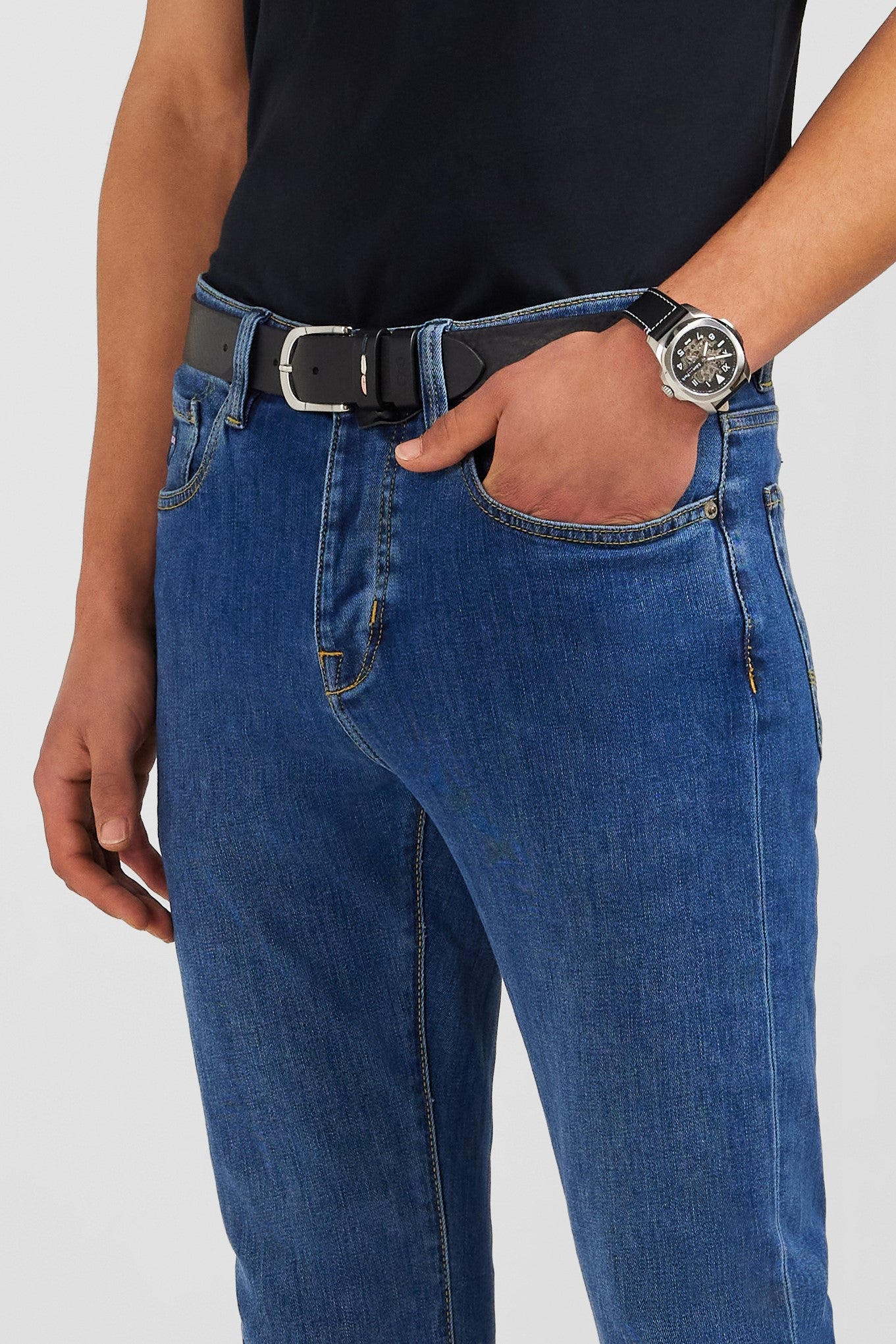 Blue jeans in stretch cotton