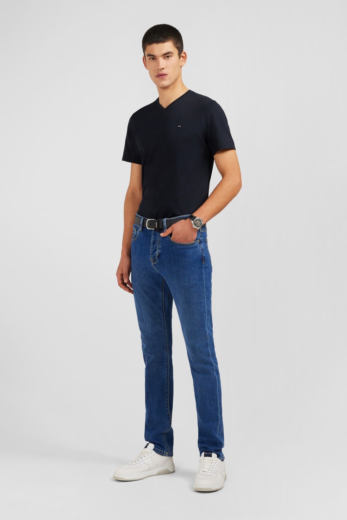 Blue jeans in stretch cotton