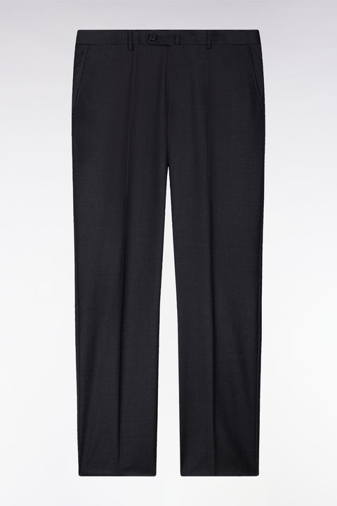 Regular dark grey wool trousers with broken fold - Image 2