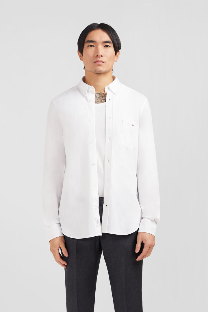 White cotton pinpoint shirt