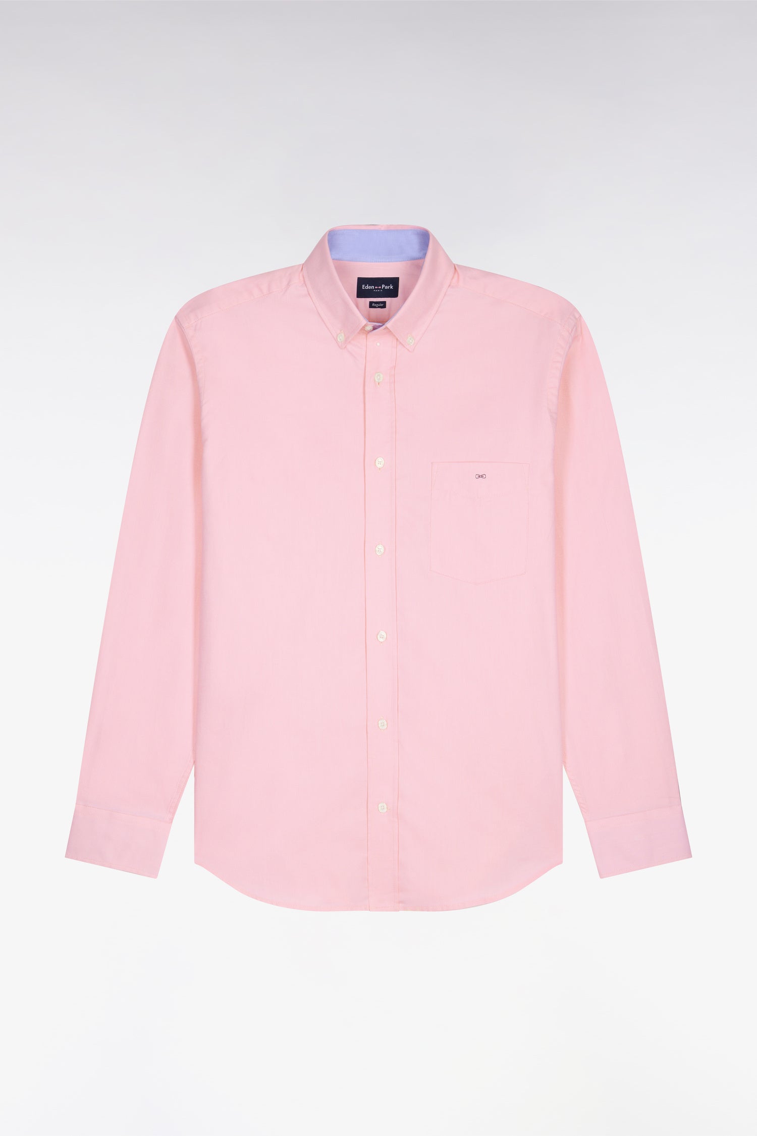 Chemise rose unie en coton