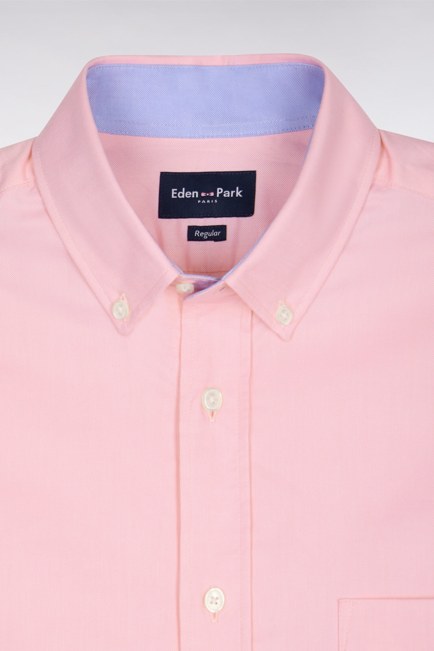 Chemise rose unie en coton