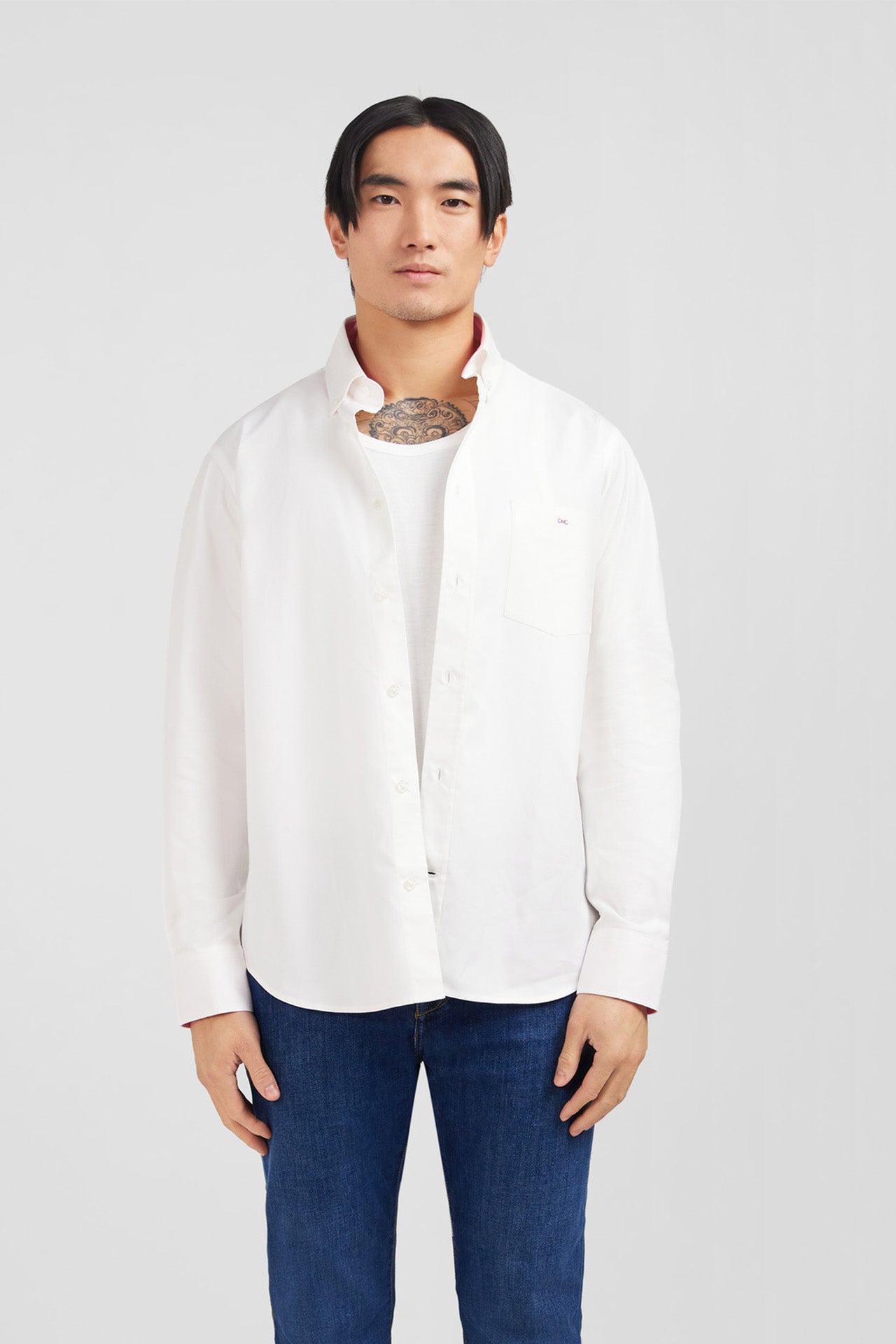 Chemise blanche en twill de coton