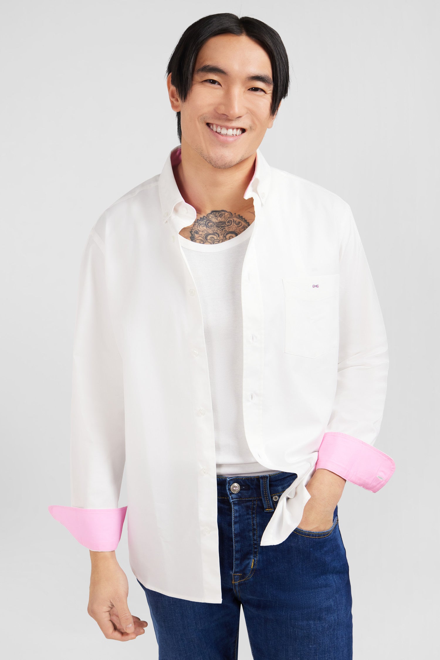 Chemise blanche en twill de coton