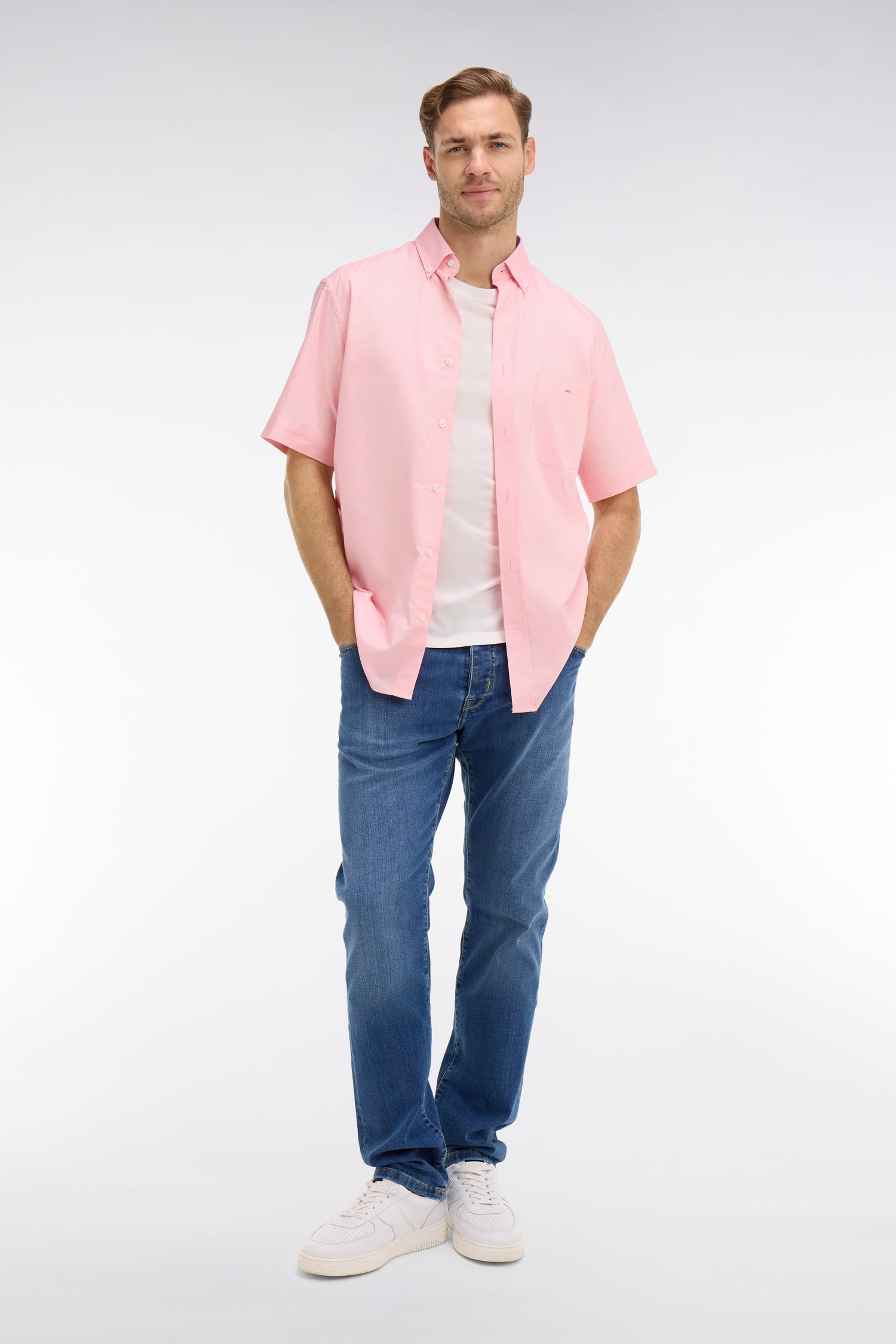 Chemisette rose unie en coton