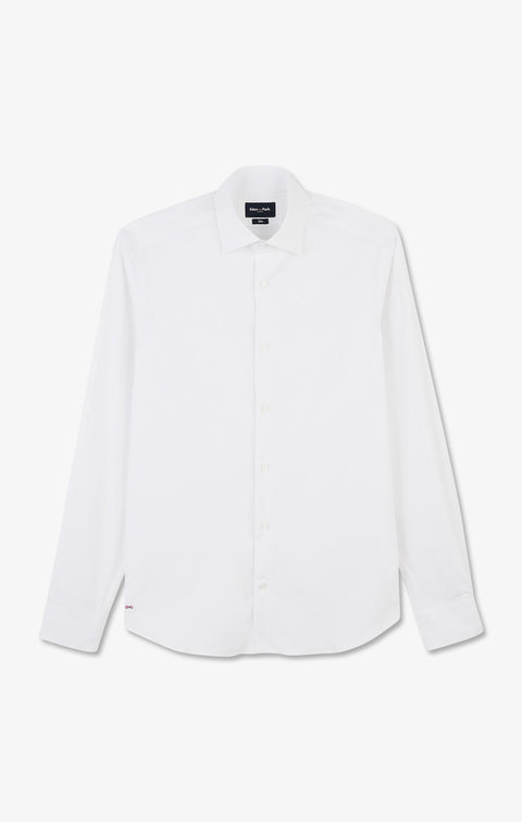Chemise blanche slim en popeline stretch - Image 2