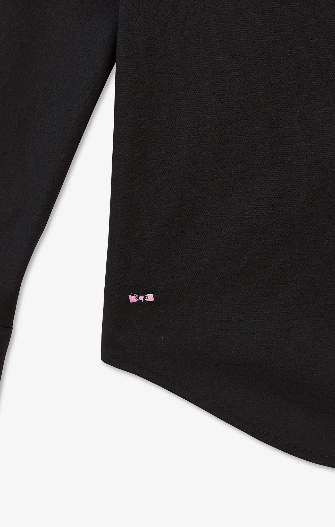 Chemise noir slim en popeline stretch