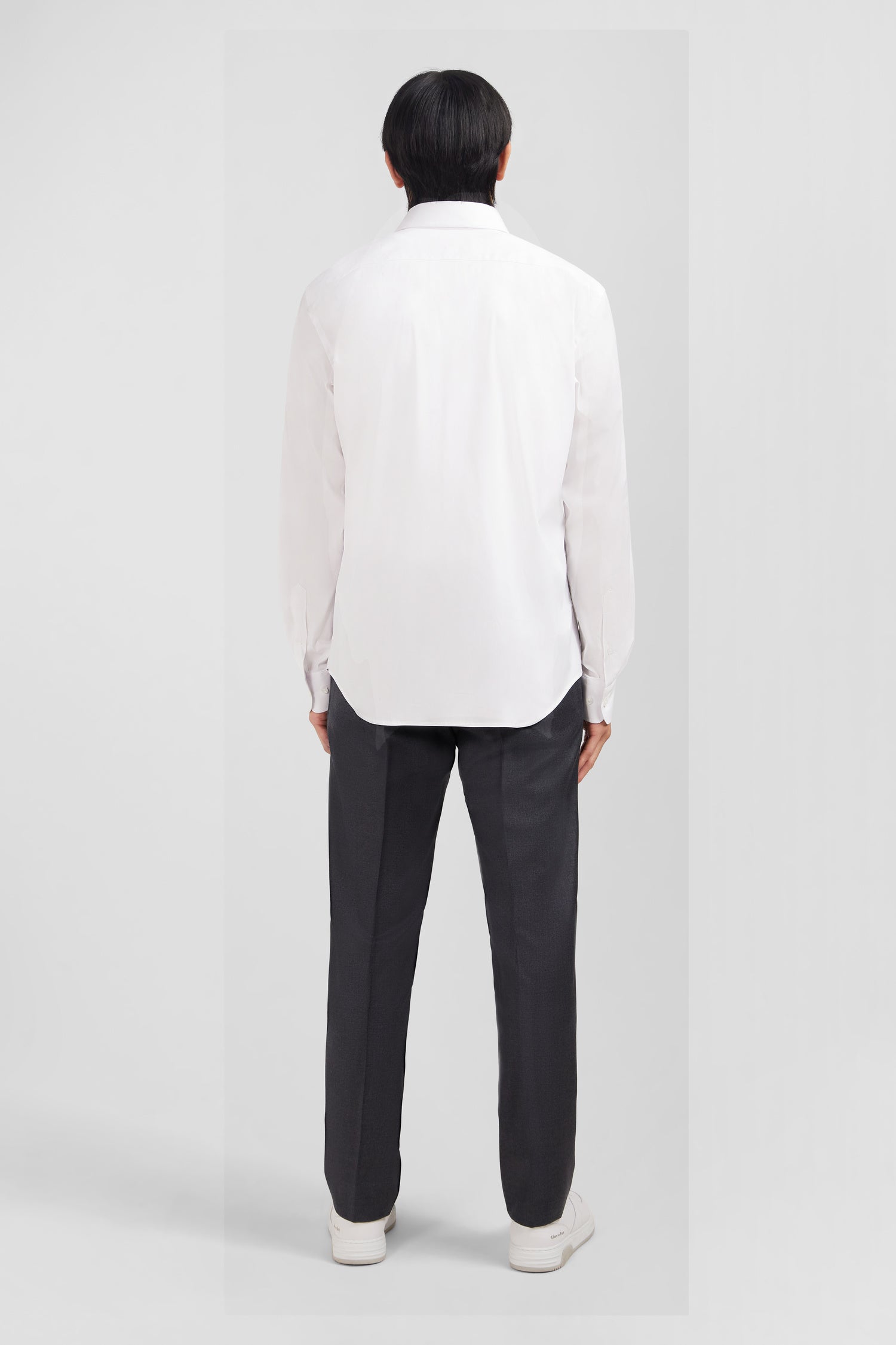 Slim-fit white shirt in stretch poplin