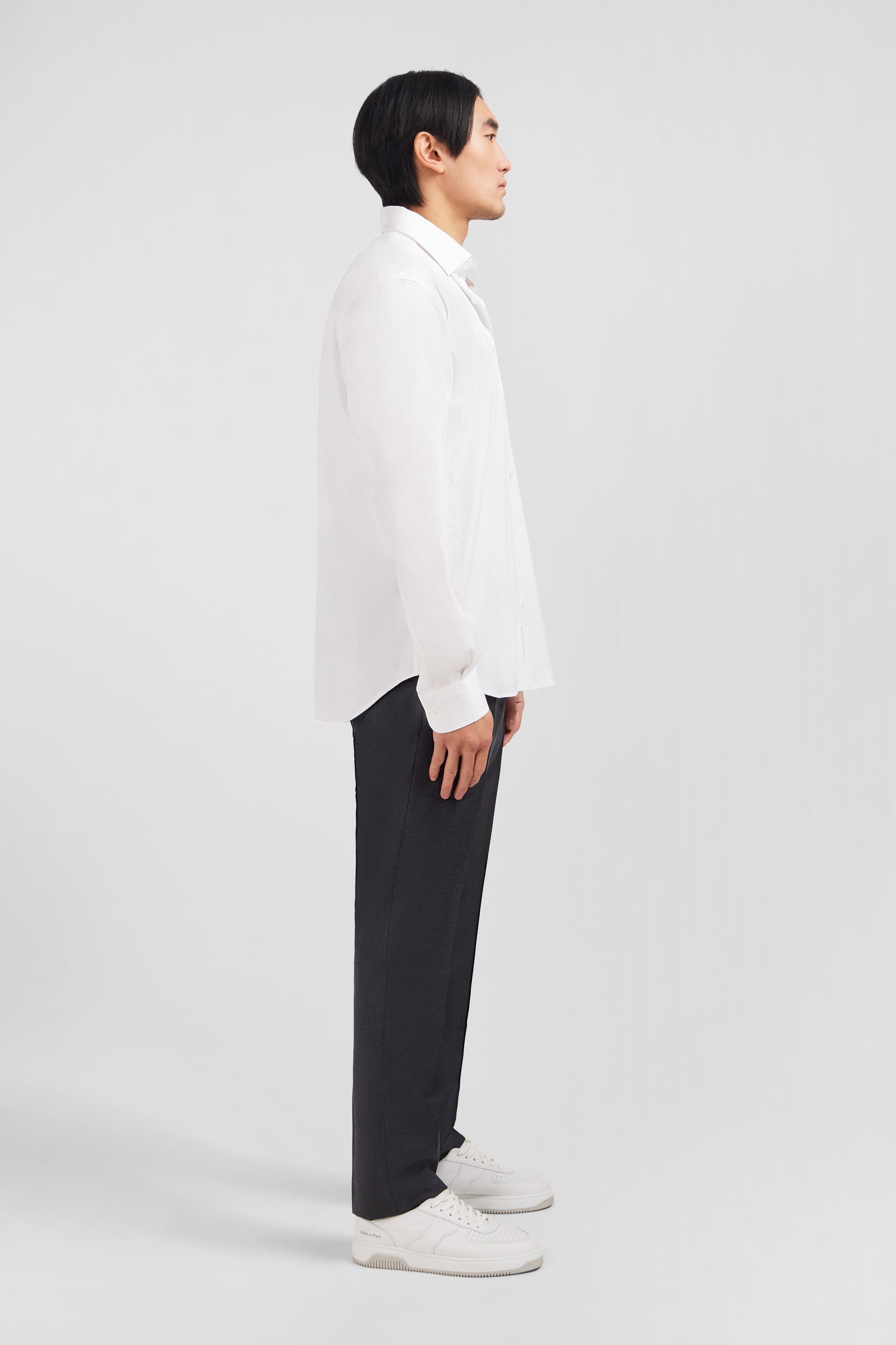 Slim-fit white shirt in stretch poplin