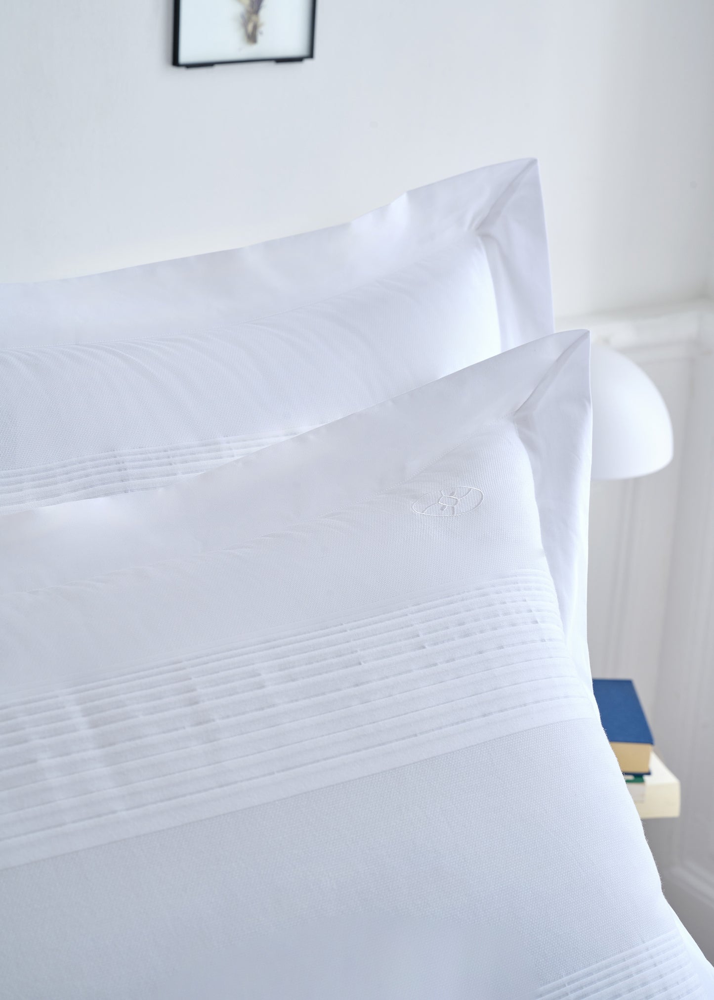 Lot de taies d'oreillers rectangulaires en percale de coton blanche