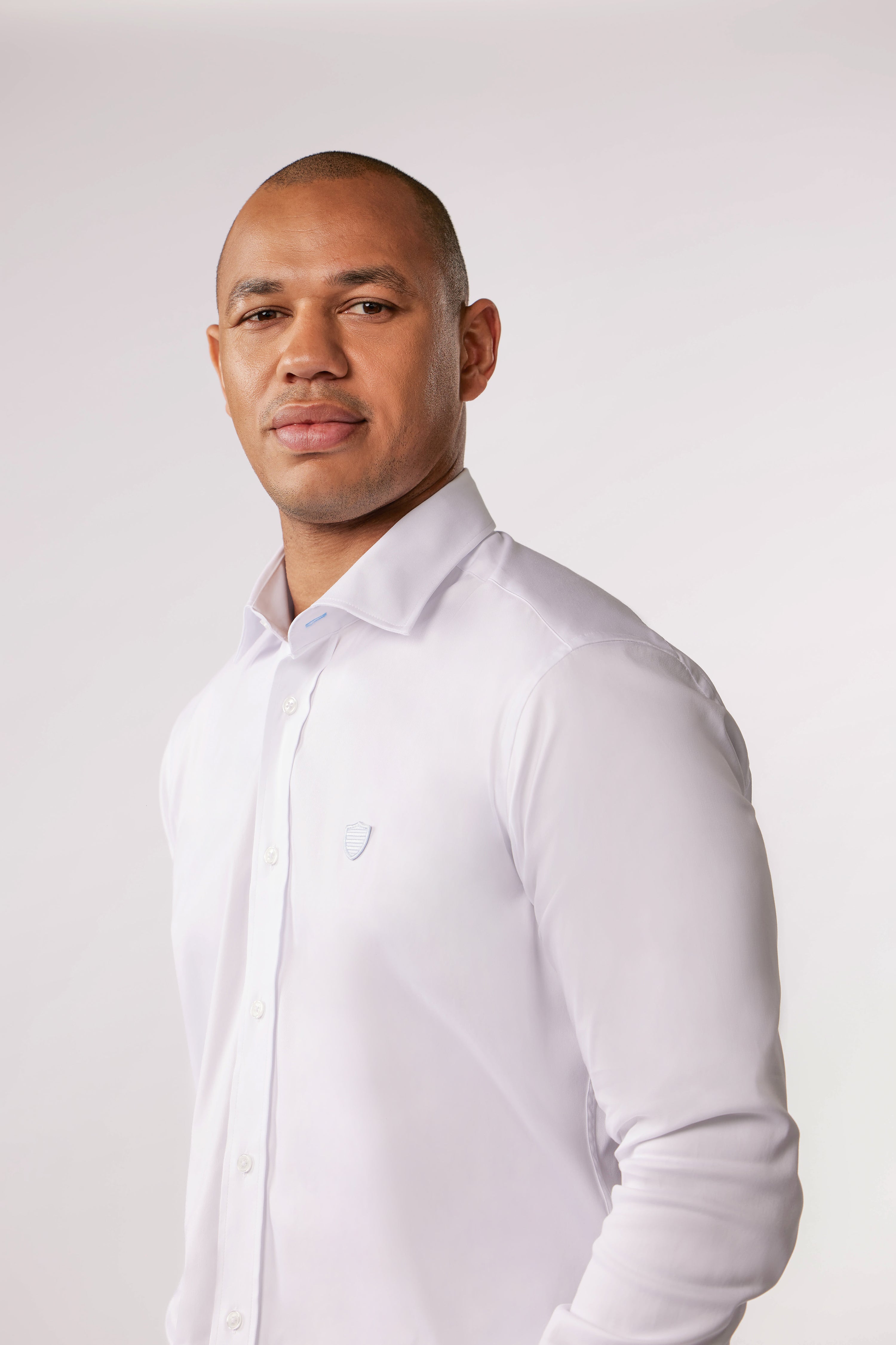 Chemise en coton stretch blanche Eden Park x Racing 92