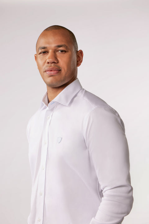 Chemise en coton stretch blanche Eden Park x Racing 92 - Image 3