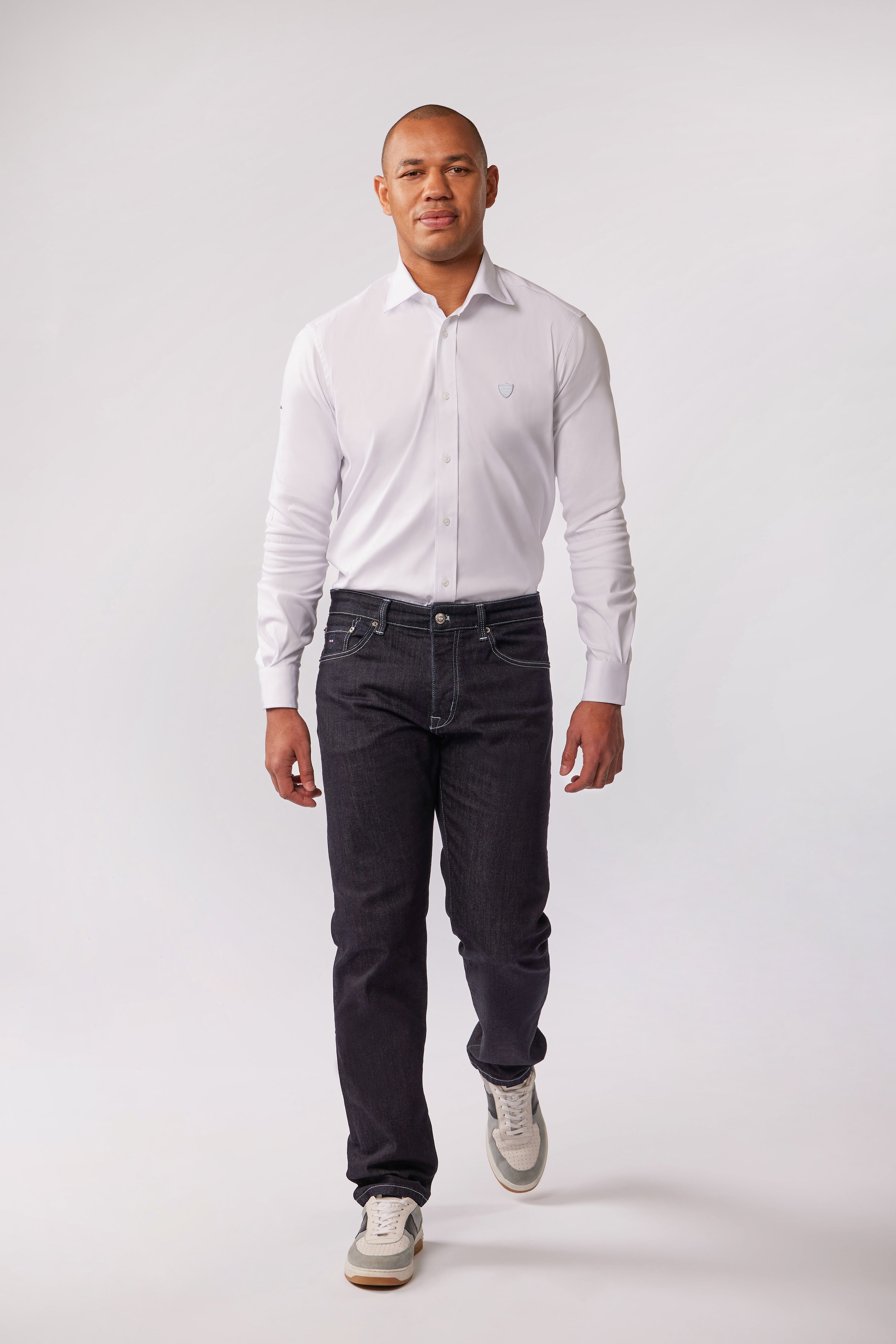 Jean droit en denim bleu marine Eden Park x Racing 92