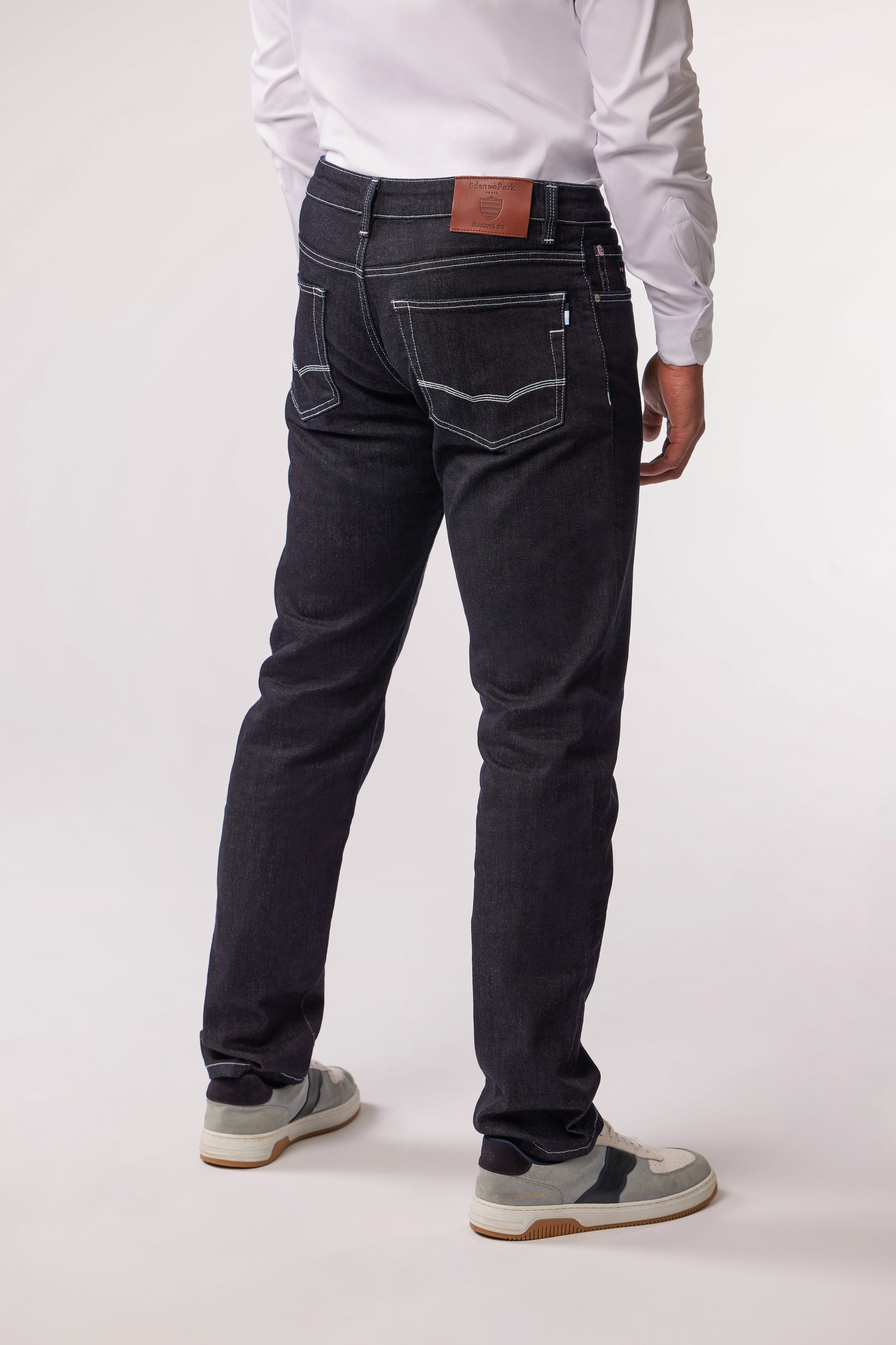 Jean droit en denim bleu marine Eden Park x Racing 92
